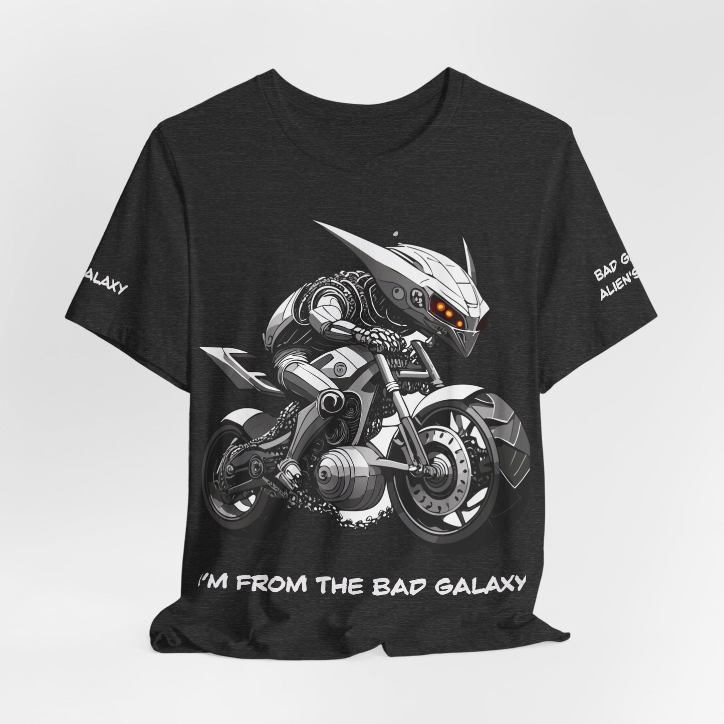 Tee Shirt With Alien From Bad Galaxy Made To Order 100 Percent Cotton Eco Friendly Print