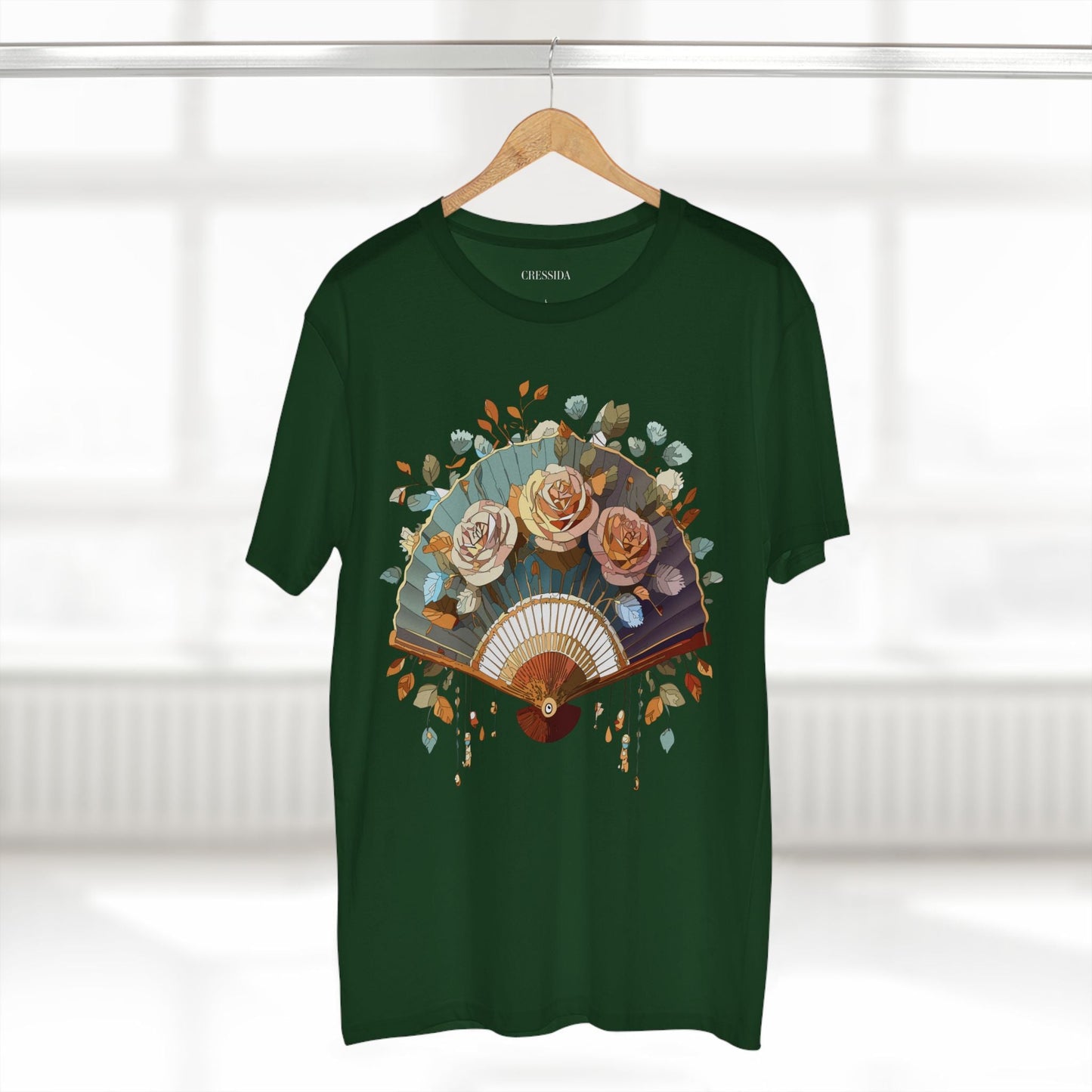 Antique Fan Graphic Design T-Shirt Unisex 100 Cotton Floral Carnival Artwork Tee 5