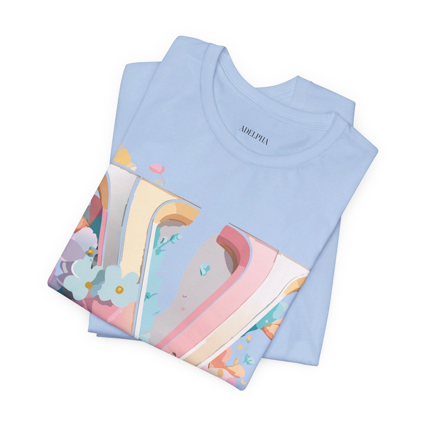 Adelpha Letter V Shirt Graphic Tee Unisex Jersey Short Sleeve Vintage Inspired Design