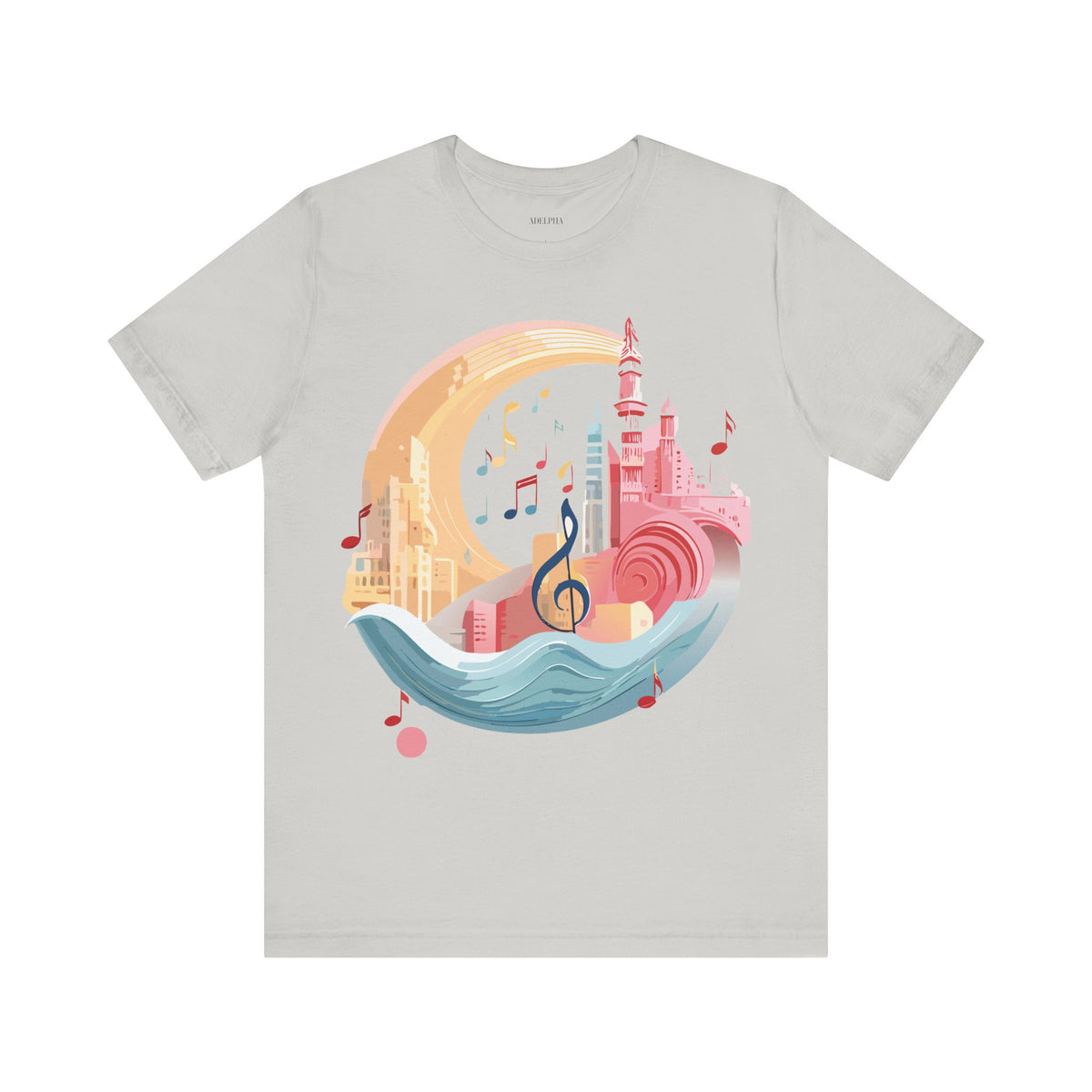 Music Graphic Unisex Cotton Bella+Canvas Tee with Art Design m116