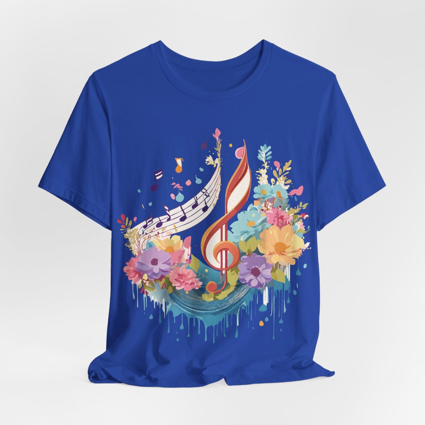 Music Graphic Unisex 100 Cotton Vintage Art with Musical Elements Tee 106