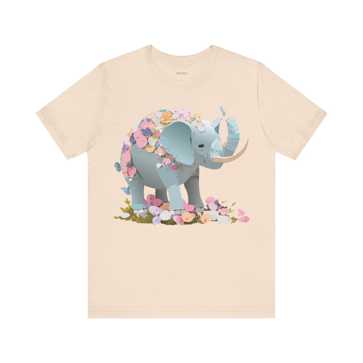 Elephant Graphic Unisex Cotton Bella+Canvas Tee with Art Animal Design e126