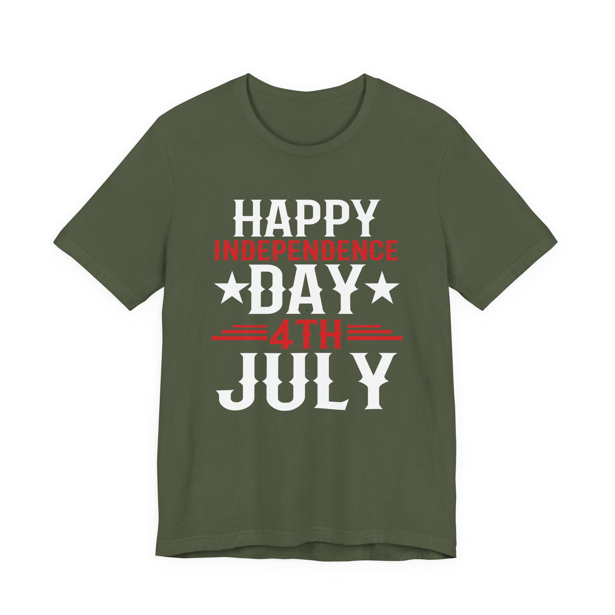 Happy Independence Day 4th July T-Shirt Patriotic Stars Stripes Unisex Cotton 016