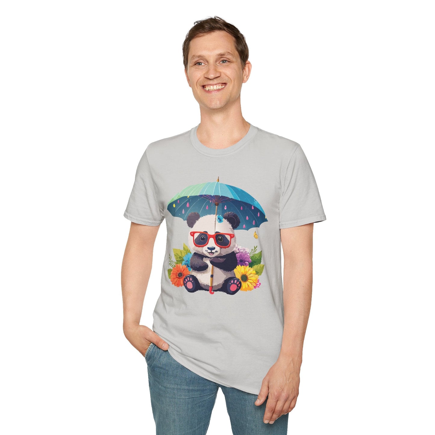Panda Shirt Unisex Tee 100 Percent Ring Spun Cotton Softstyle Gildan 64000 Animal Print