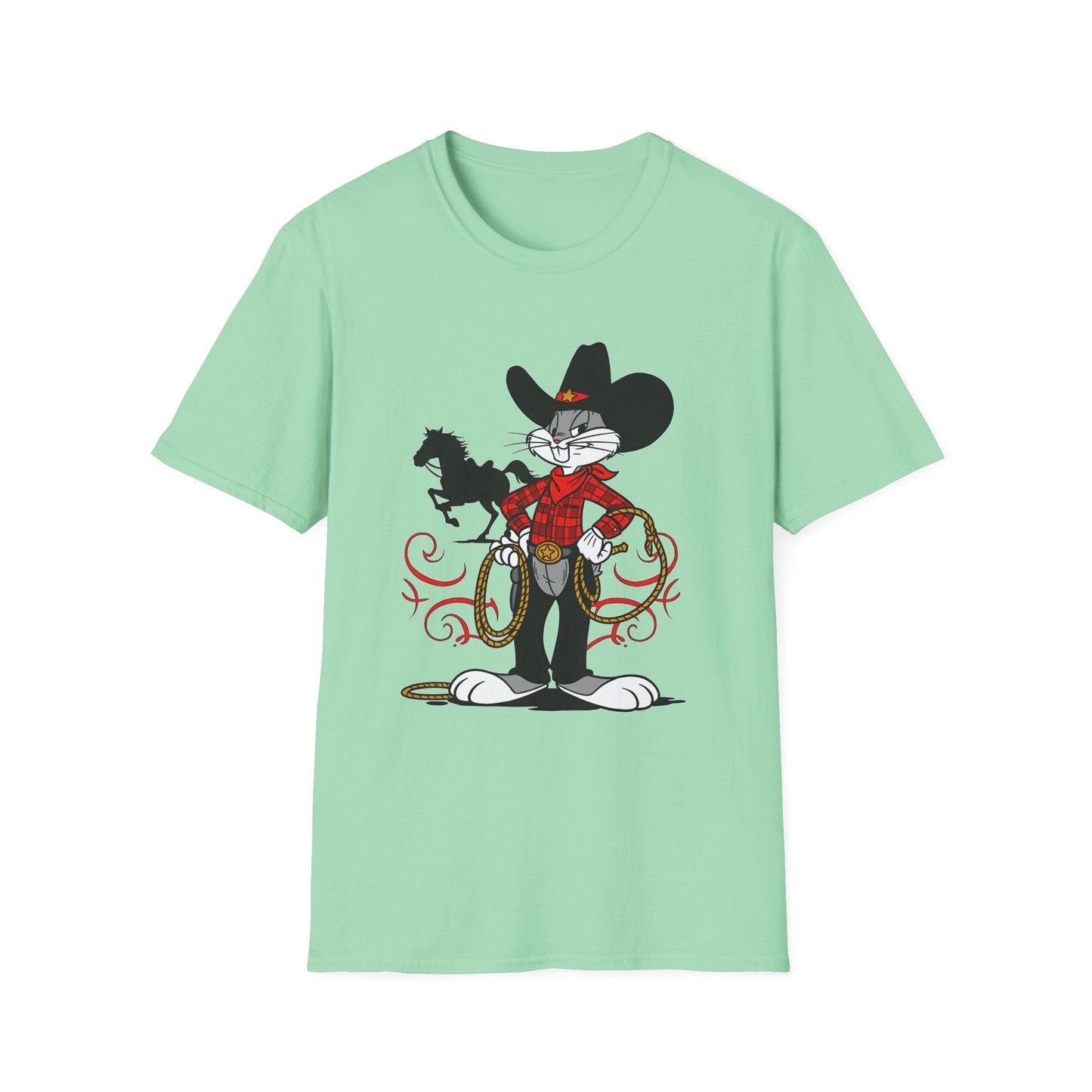 Bugs Bunny T Shirt Unisex Cartoon Tee Softstyle 64000 100 Percent Ring Spun Cotton