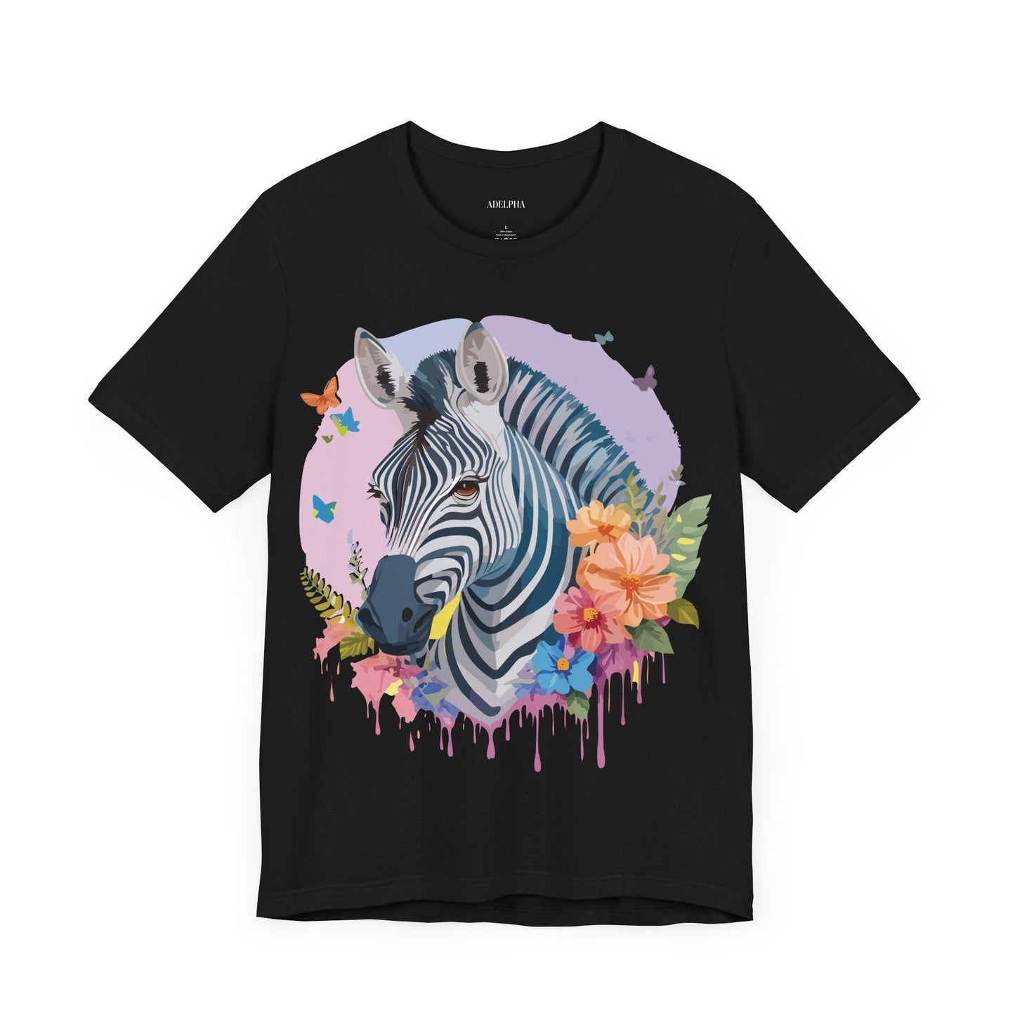Zebra Graphic Unisex 100 Cotton Vintage Animal Art T-Shirt 3