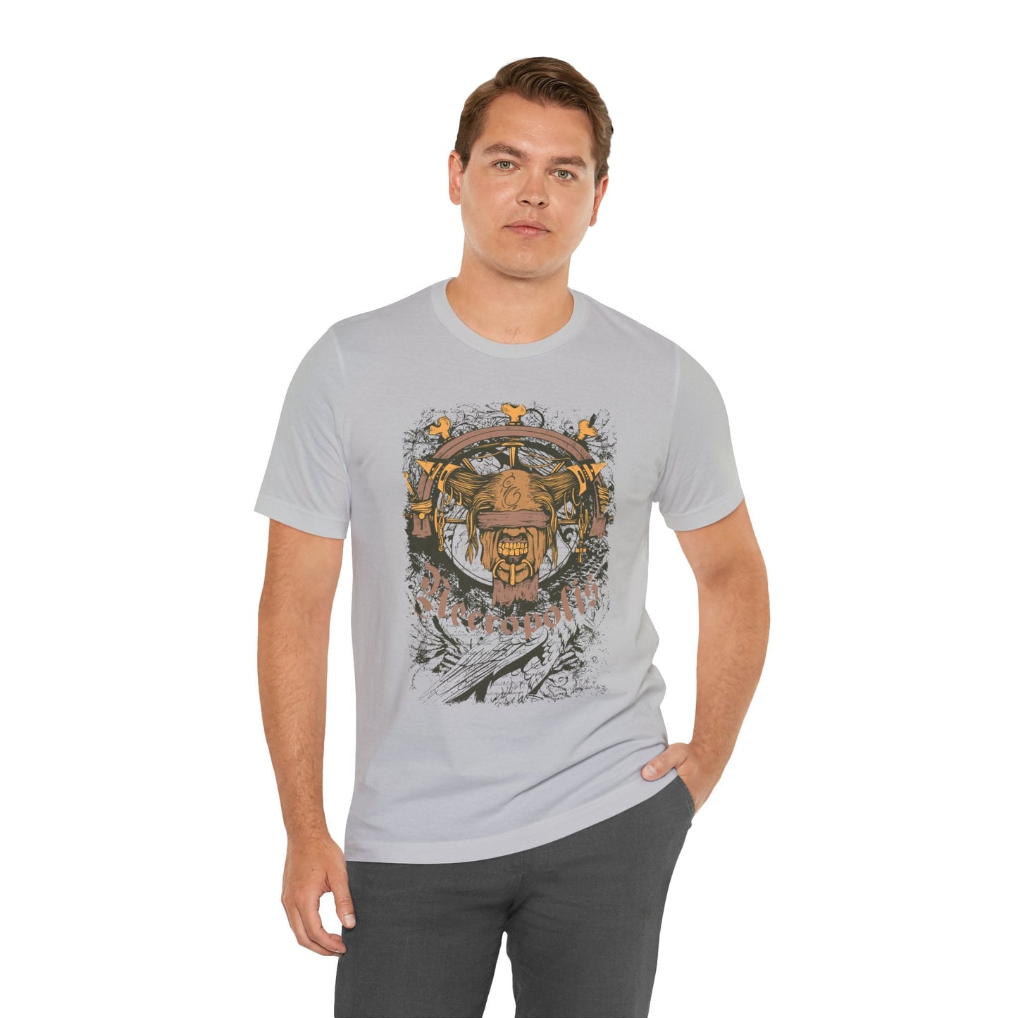 Skull Nordic Warrior Graphic Unisex Cotton T-Shirt r12