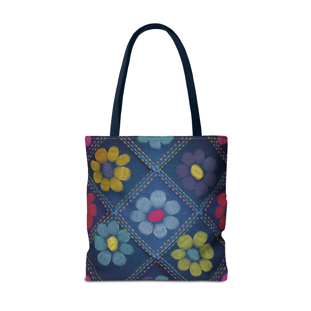 Denim Fabric Imitation Print Unisex Canvas Bag Poly Spun 3 Sizes Tote Bag 163