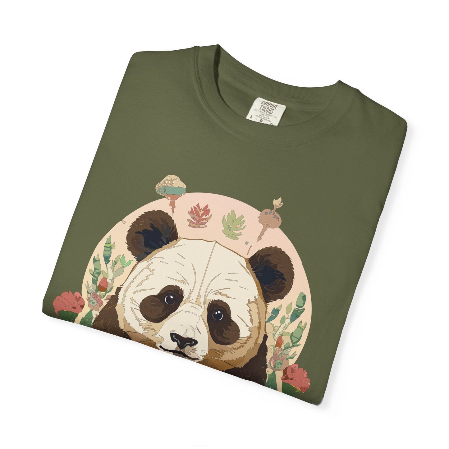Panda Portrait Graphic T-Shirt Unisex Cotton Floral Animal Art Tee p2