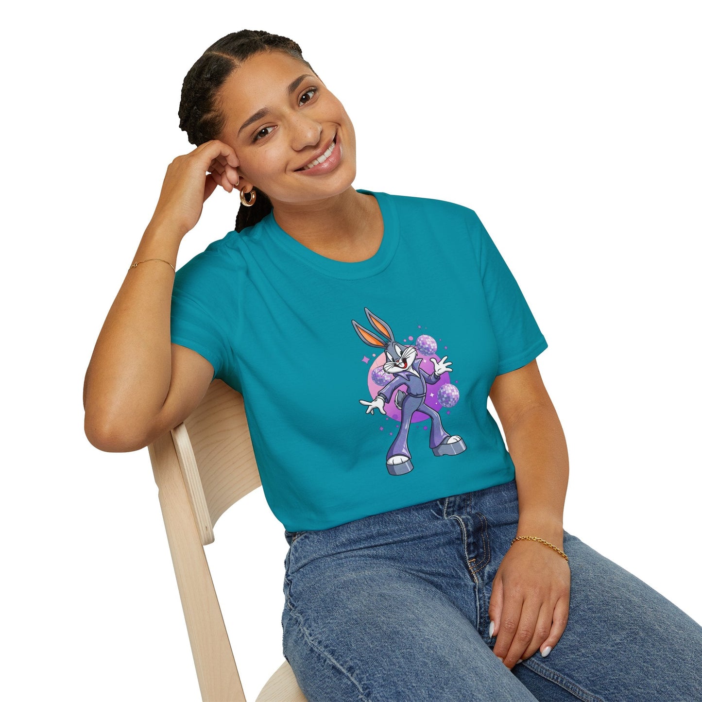 Bugs Bunny Unisex T Shirt Cartoon Animation Tee Gildan Softstyle 64000 Cotton Tee