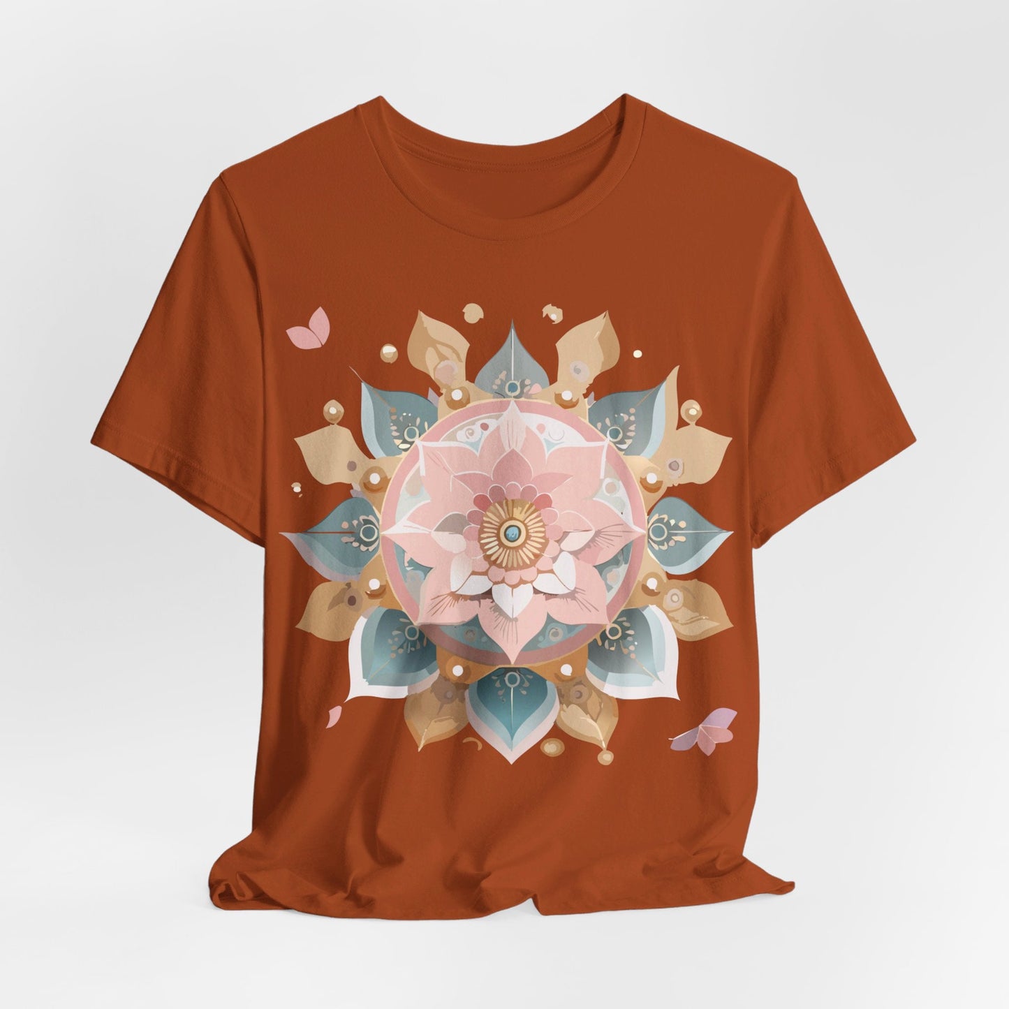 Mandala Graphic Unisex 100 Cotton Vintage Floral Artwork Tee 12