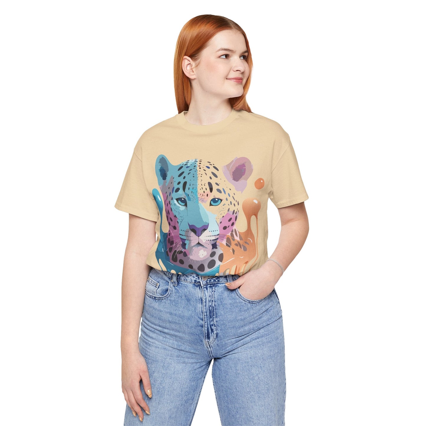 Adelpha Graphic Tee Cheetah Print Unisex Jersey Short Sleeve Shirt Vintage Art