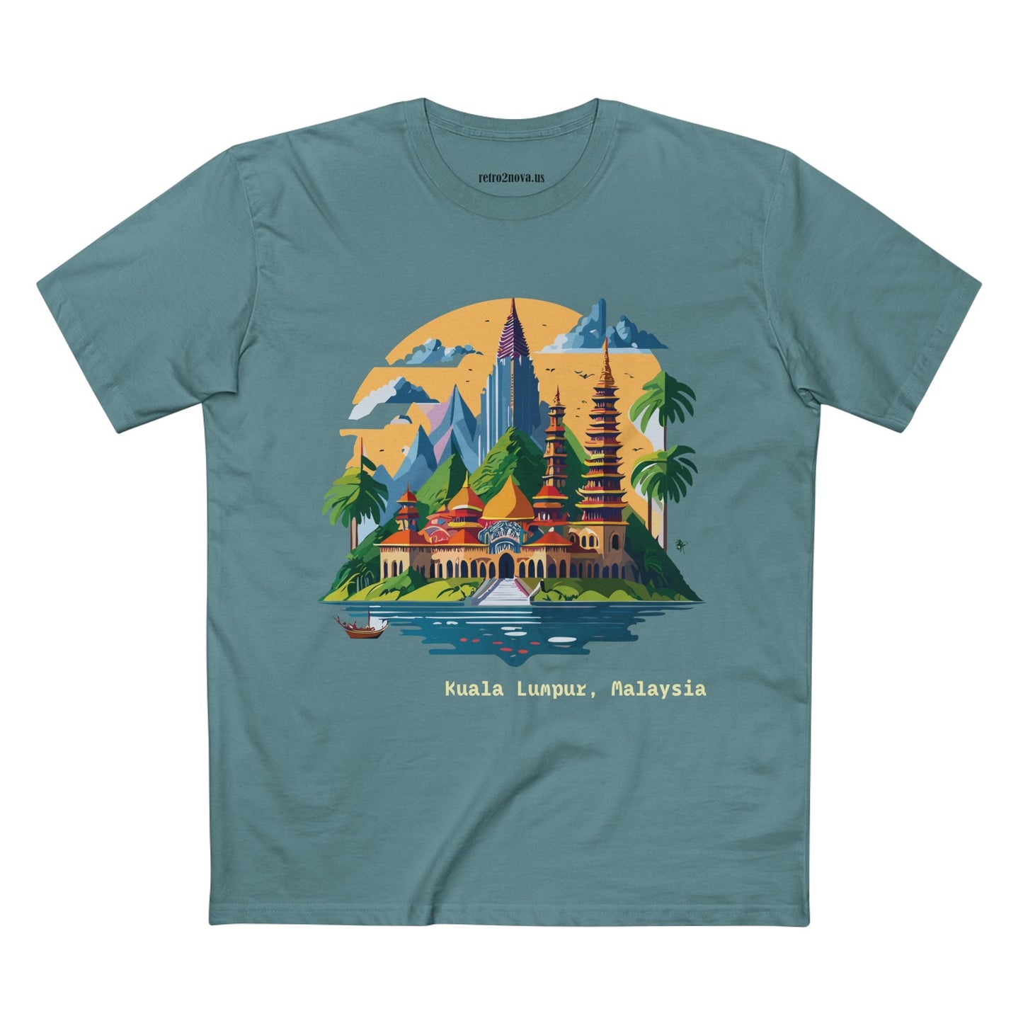Travel Shirt Kuala Lumpur Tourist Shirt Unisex Premium Cotton Art Tee Retro2Nova Original Design