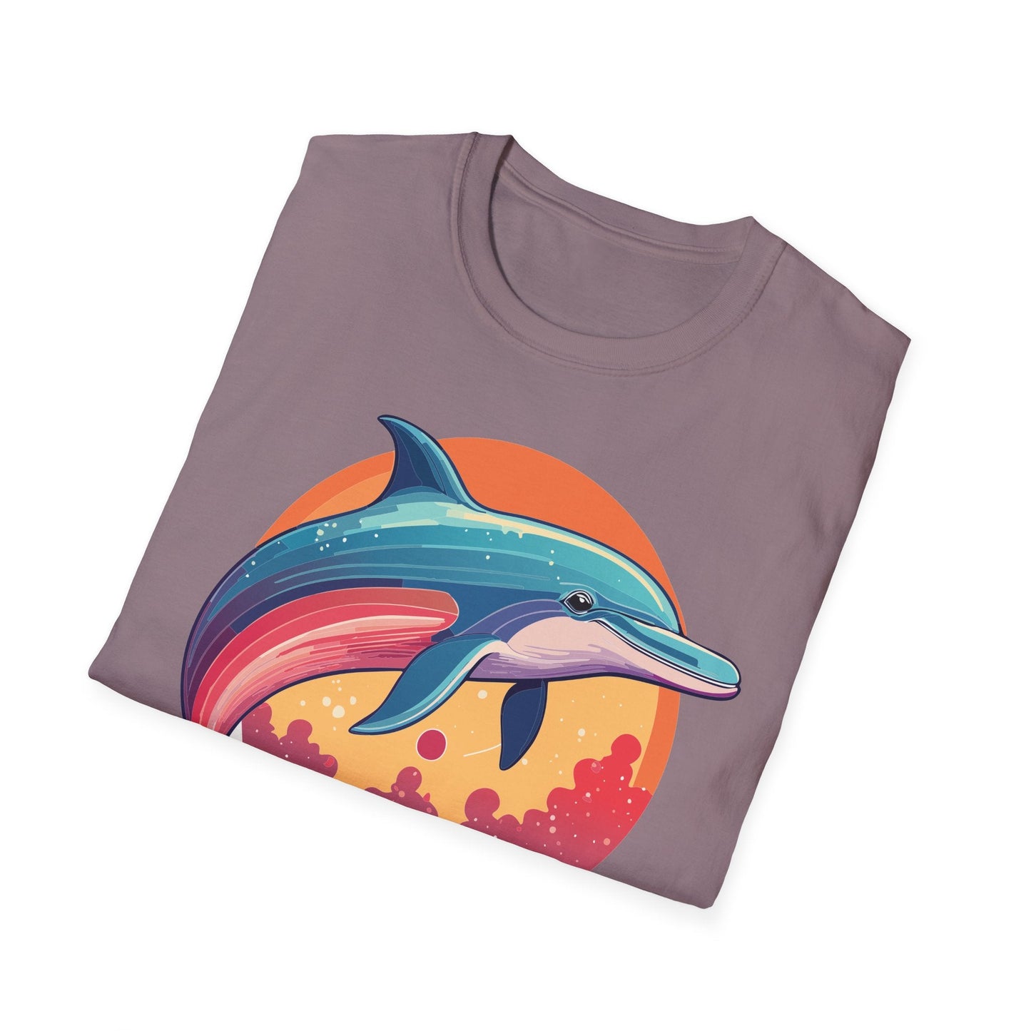 Dolphin Shirt For Unisex Adults Gildan Softstyle 64000 Ring Spun Cotton Tee Fish Tee