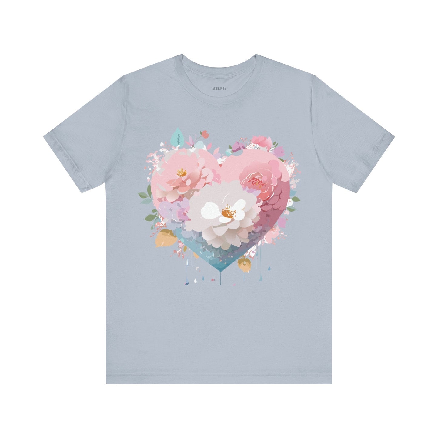 Valentine Day Graphic Unisex 100 Cotton Vintage Artwork with Love and Flower Design Tee 35