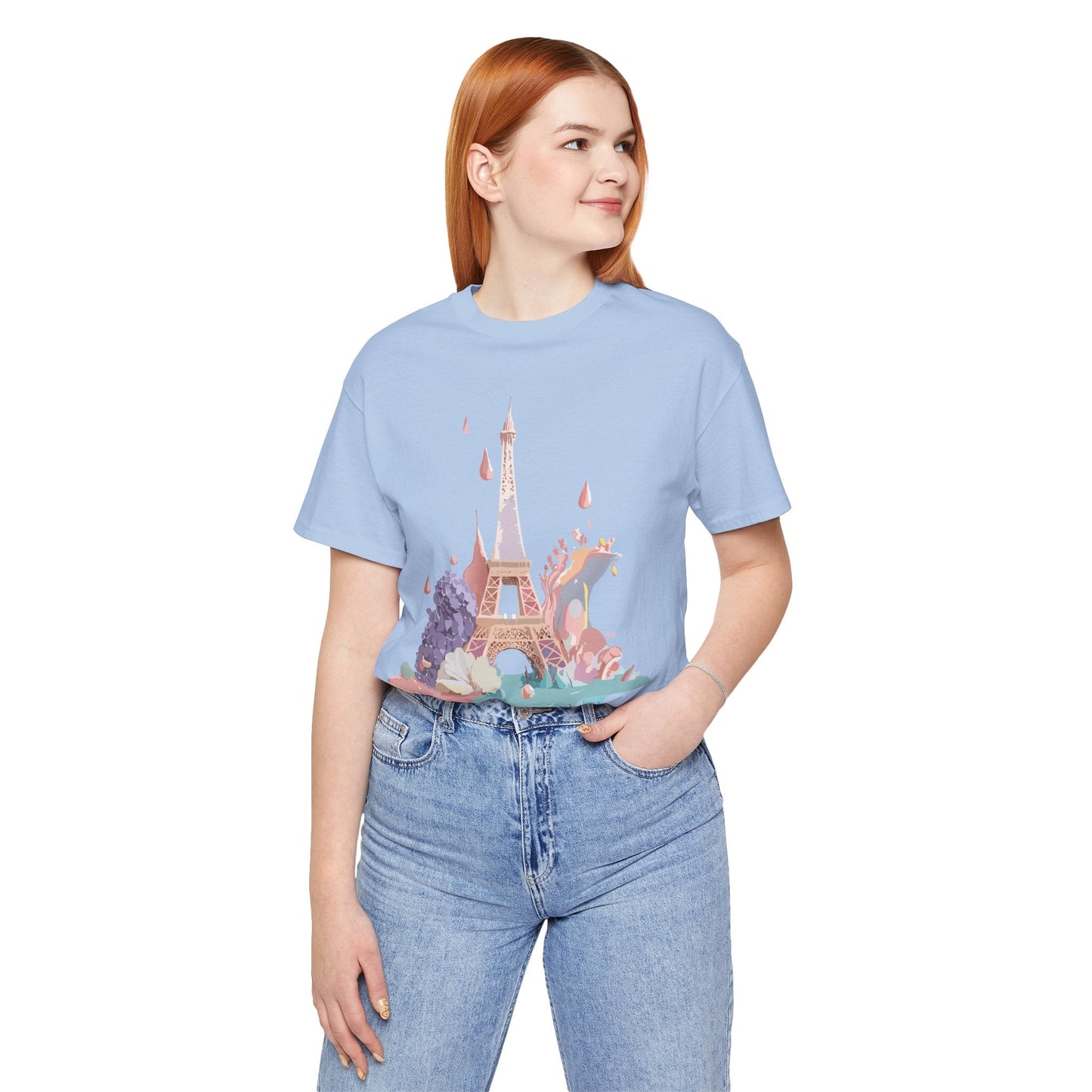 Paris Tourist Shirt Unisex Graphic Tee Vintage Inspired Artwork by Adelpha Short Sleeve Jersey
