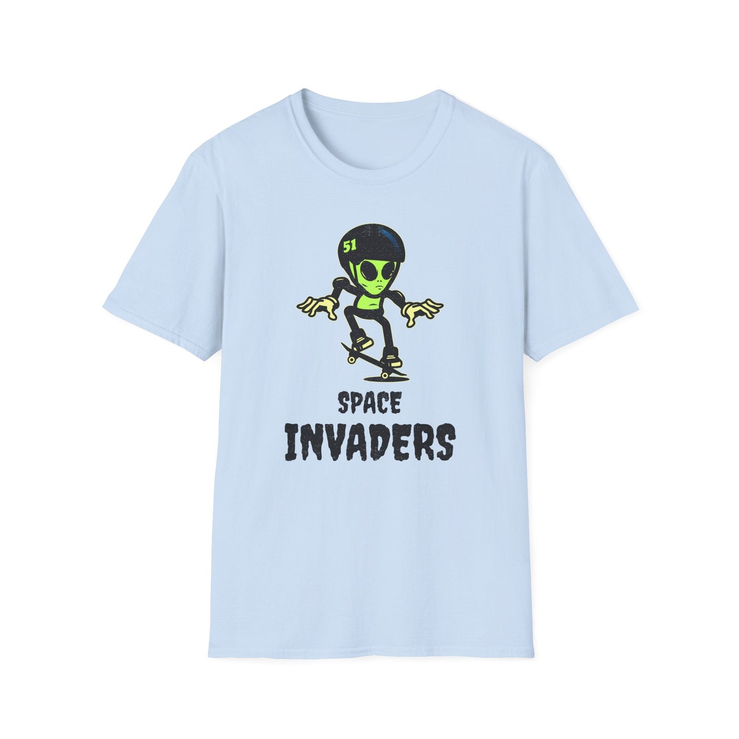 Alien Skateboard Space Invaders Shirt