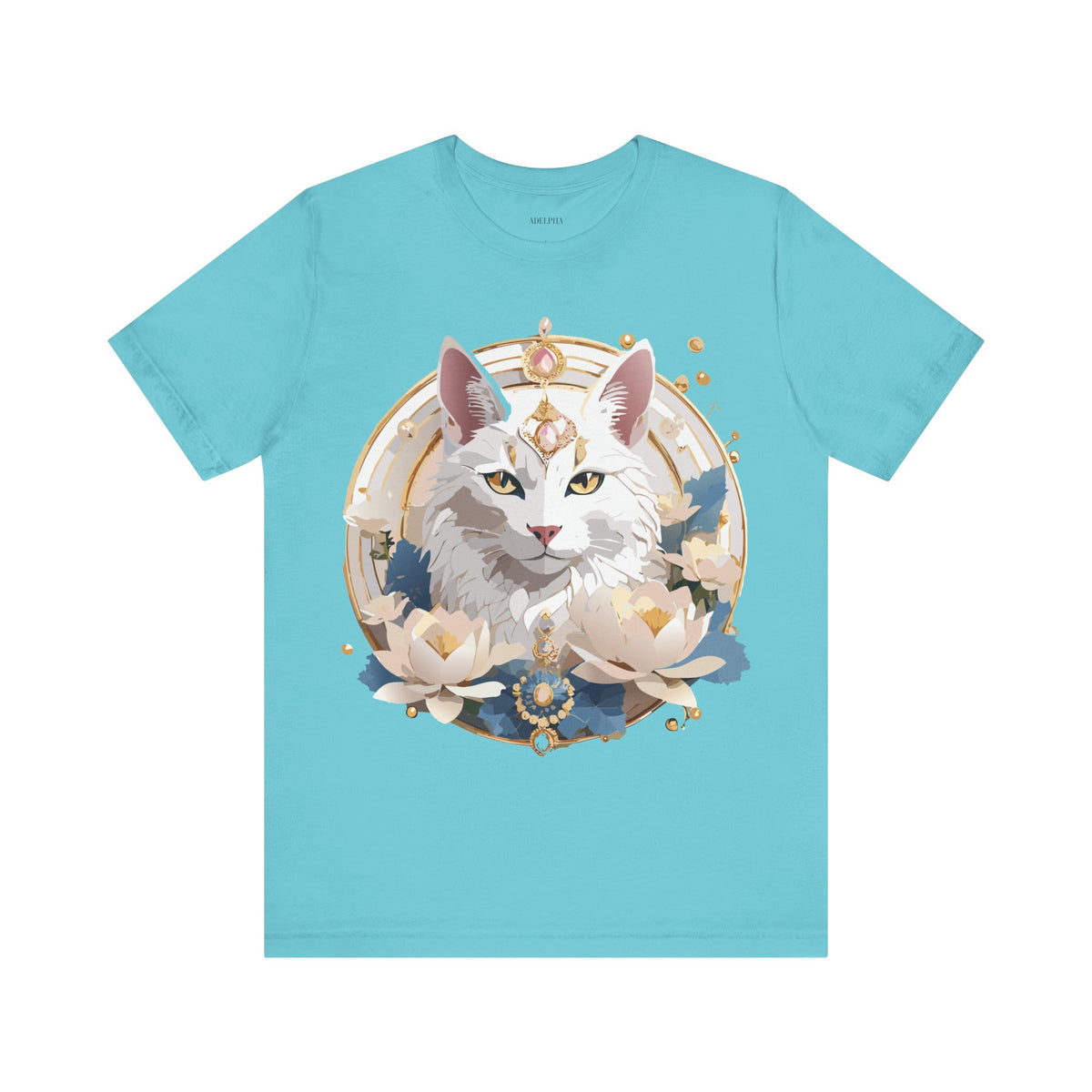Medallion Graphic Unisex Cotton Bella+Canvas Tee with Floral Art Design m56