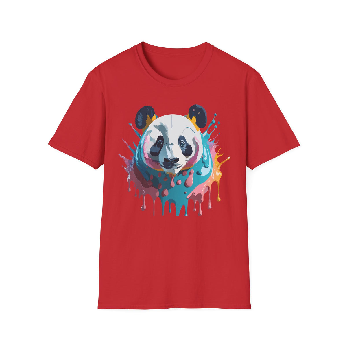 Colorful Watercolor Panda T-Shirt | Dripping Paint Panda Tee