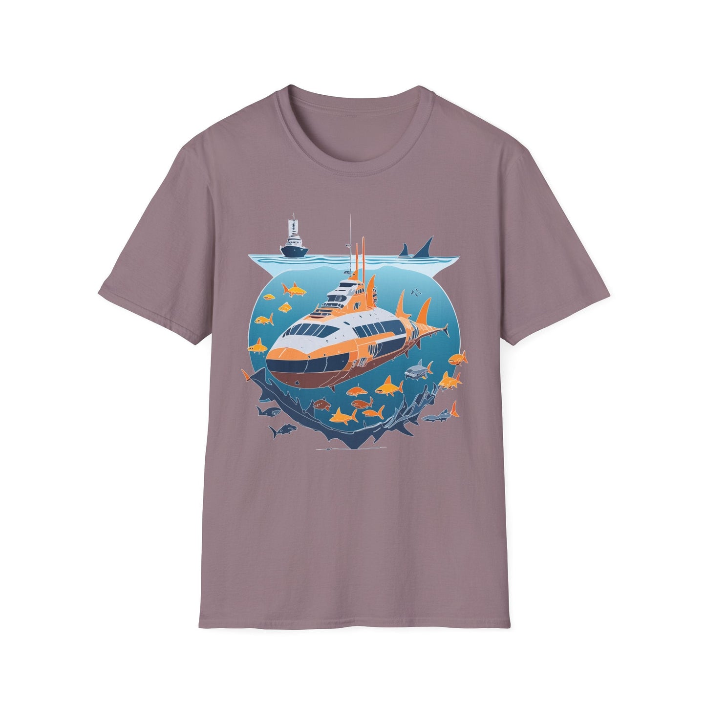 Ocean Tee Shirt Unisex Short Sleeve Gildan Softstyle 64000 Premium Comfort Ocean Artwork