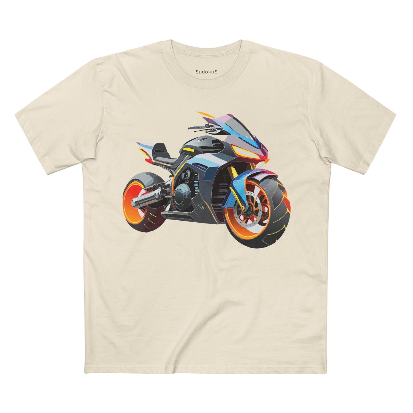 Moto Bike Graphic Unisex 100 Cotton Staple Tee 19