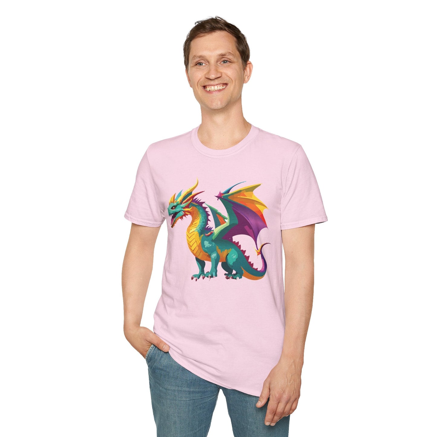 Dragon Graphic Unisex Cotton Softstyle Art Design Tee With Animals 10