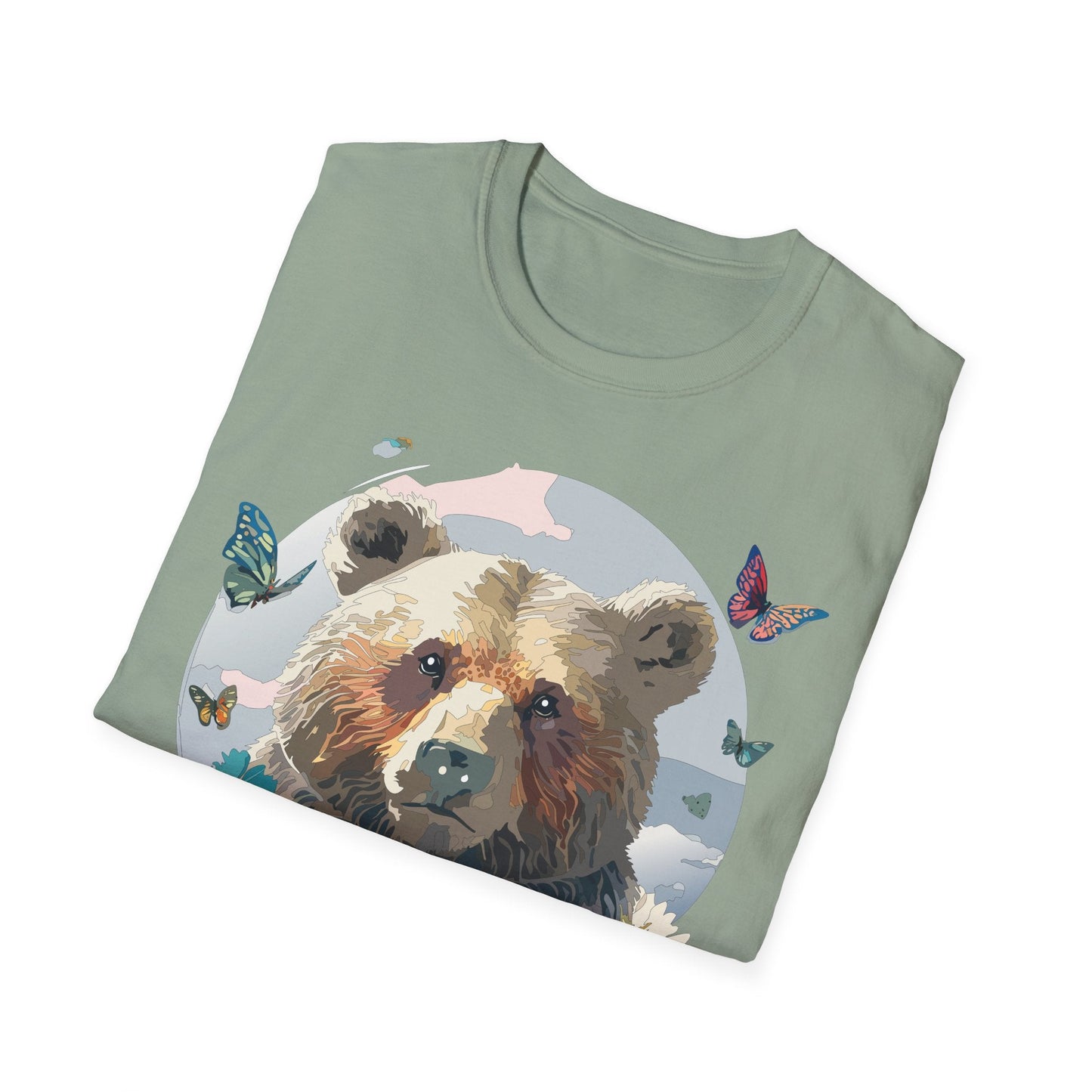 Bear T Shirt Unisex Gildan Softstyle Cotton Tee With Teddy Bear Design Lightweight Comfort
