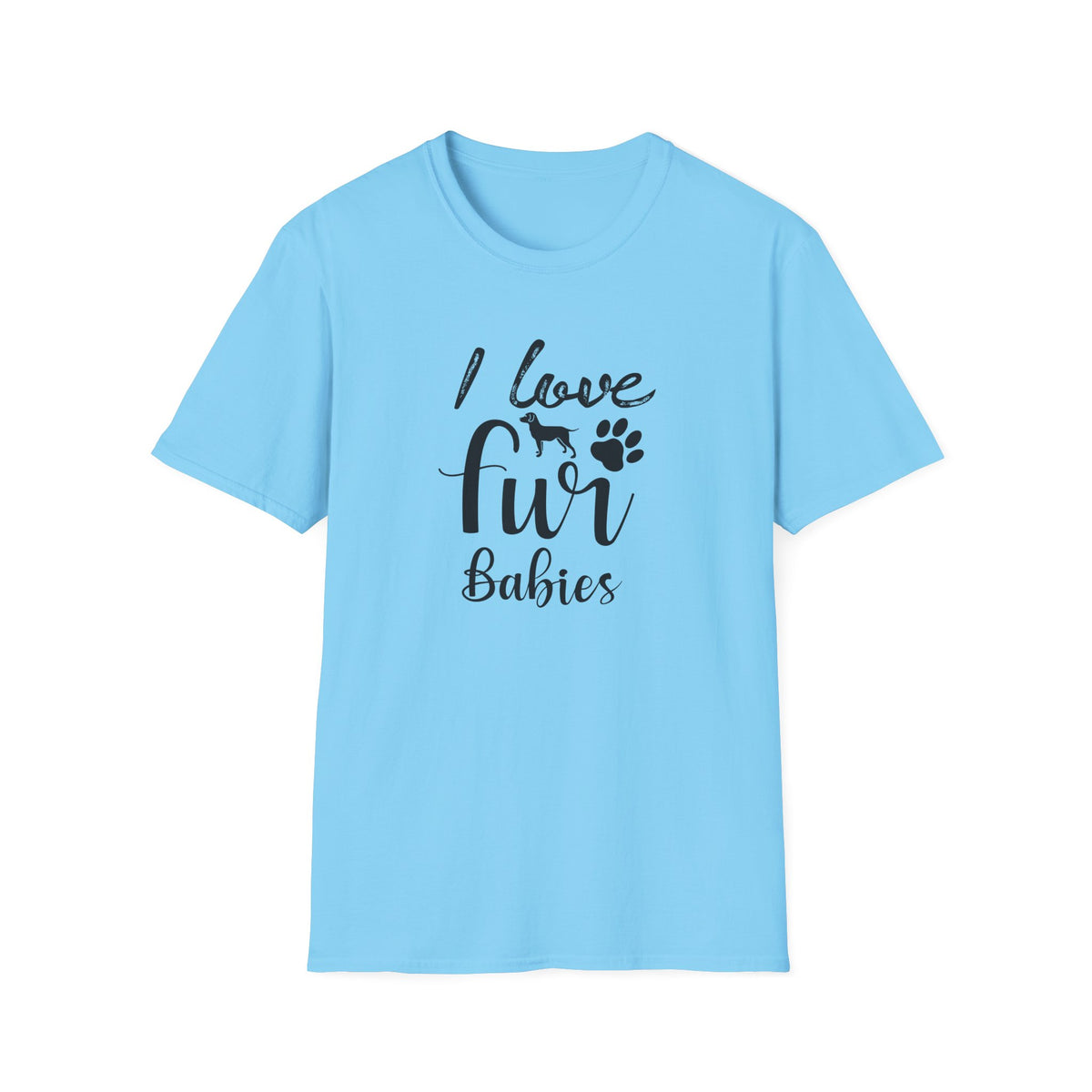 I Love Fur T-Shirt Dog & Cat Paw Graphic Tee for Pet Lovers Unisex Cotton T-Shirt Gildan Softstyle 64000 Tee