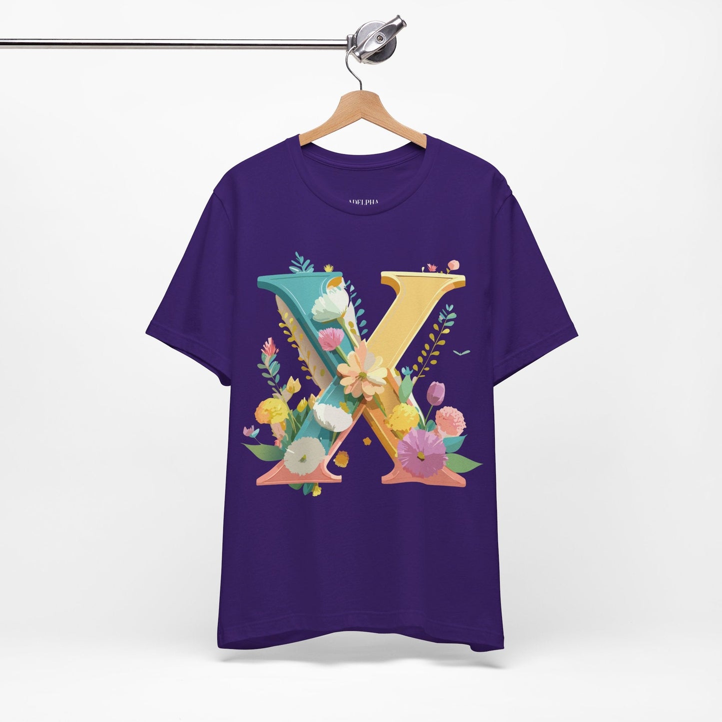 Letter X Shirt Unisex Graphic Tee Adelpha Vintage Inspired Artwork Short Sleeve Edition