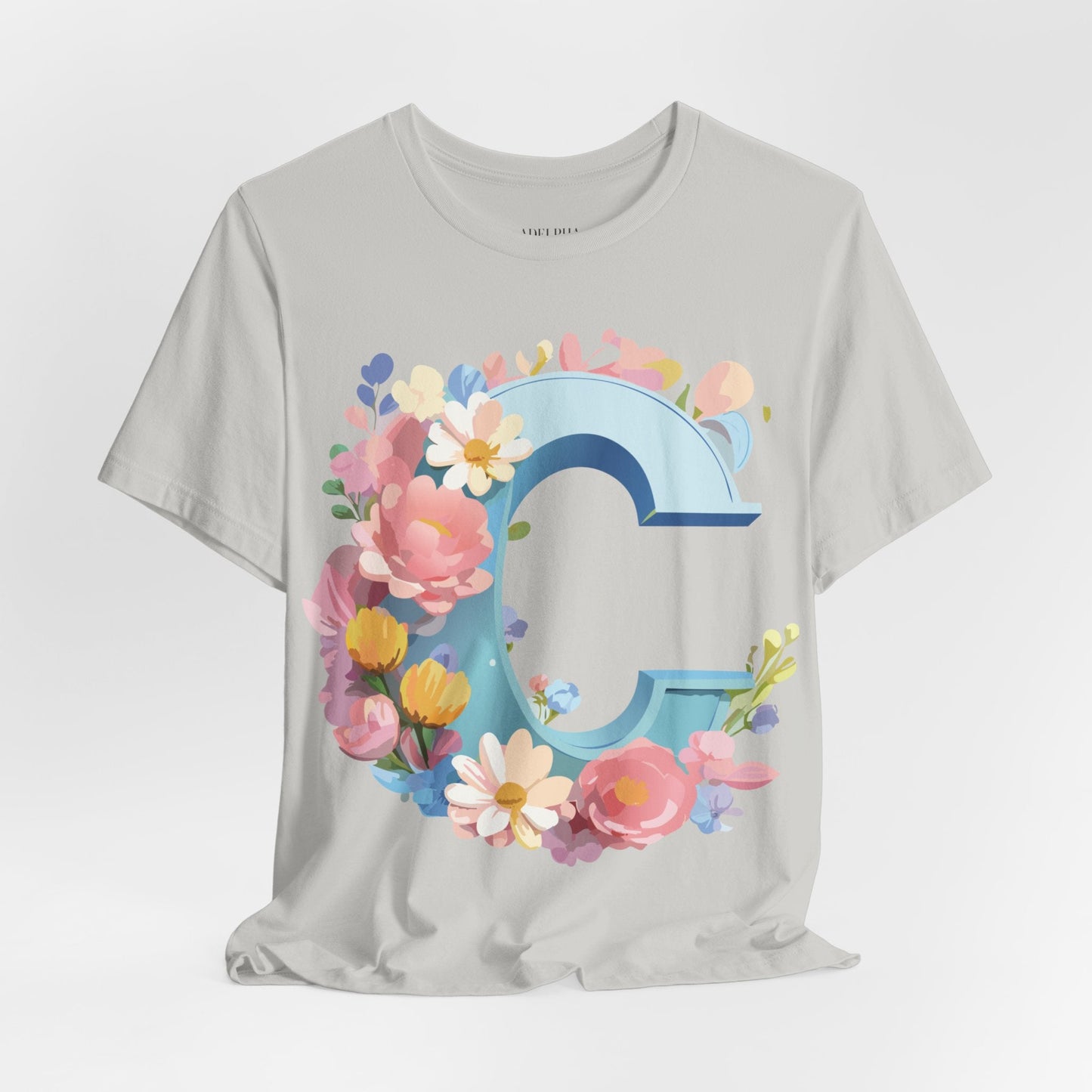 Letter C Shirt Graphic Tee Unisex Short Sleeve Vintage Art Adelpha Premium Quality