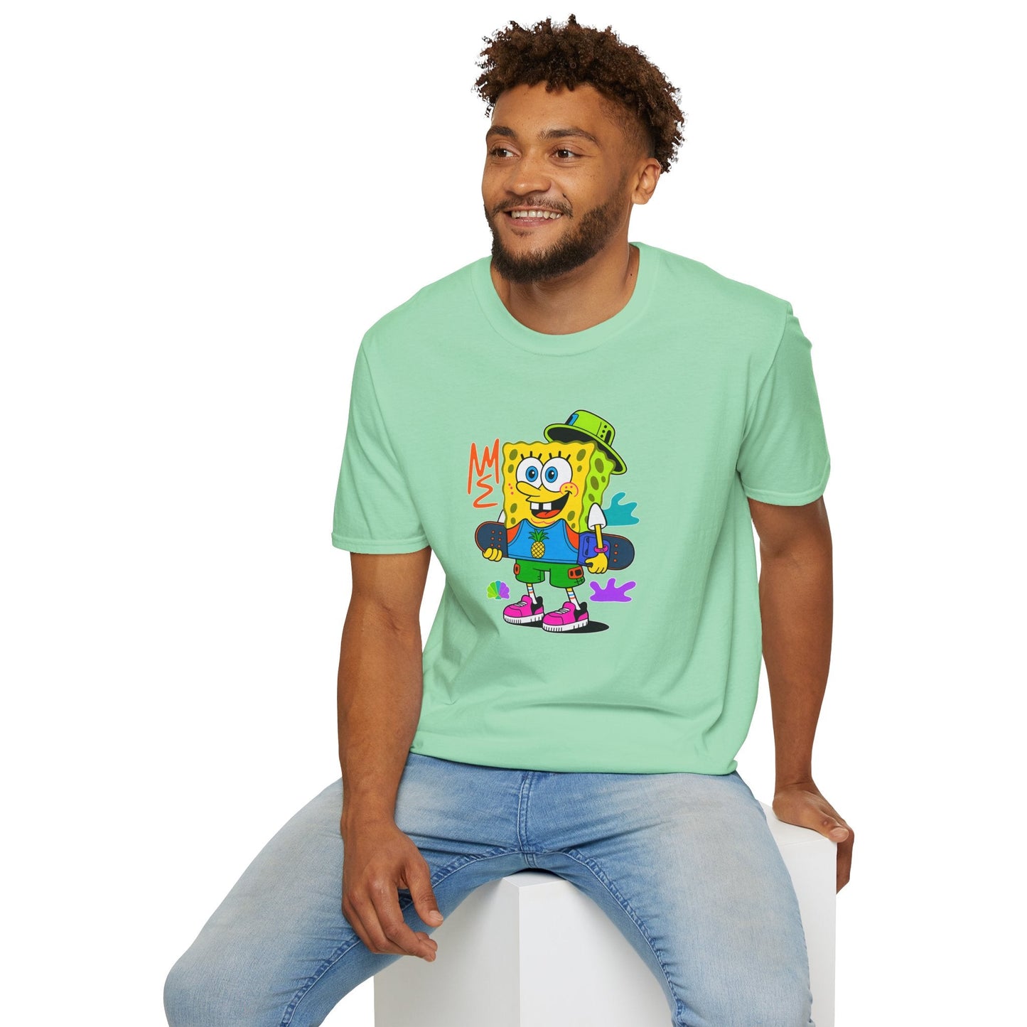 Unisex Cartoon T Shirt With Animals Animation Tee Softstyle Gildan 64000 Cotton Fabric