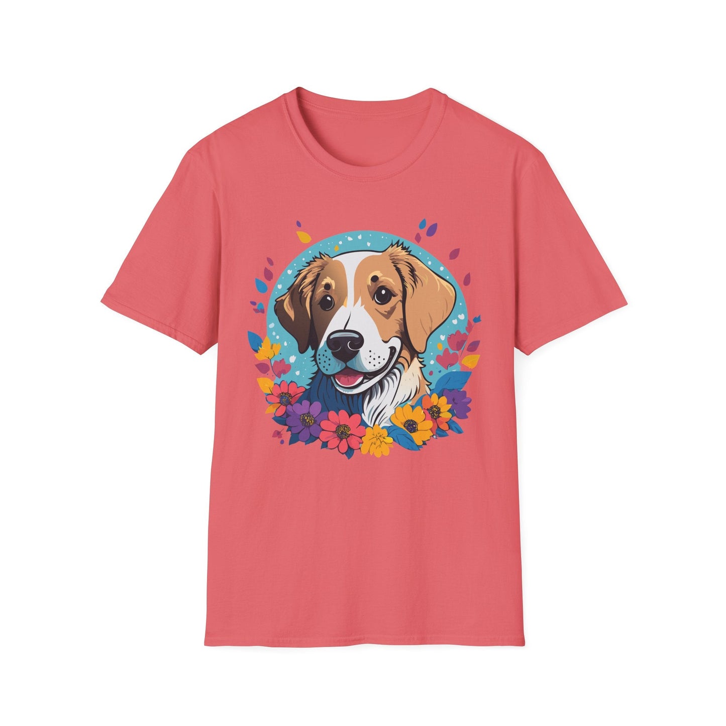 Unisex Dog Shirt Animal Print Tee Gildan Softstyle 64000 Cotton