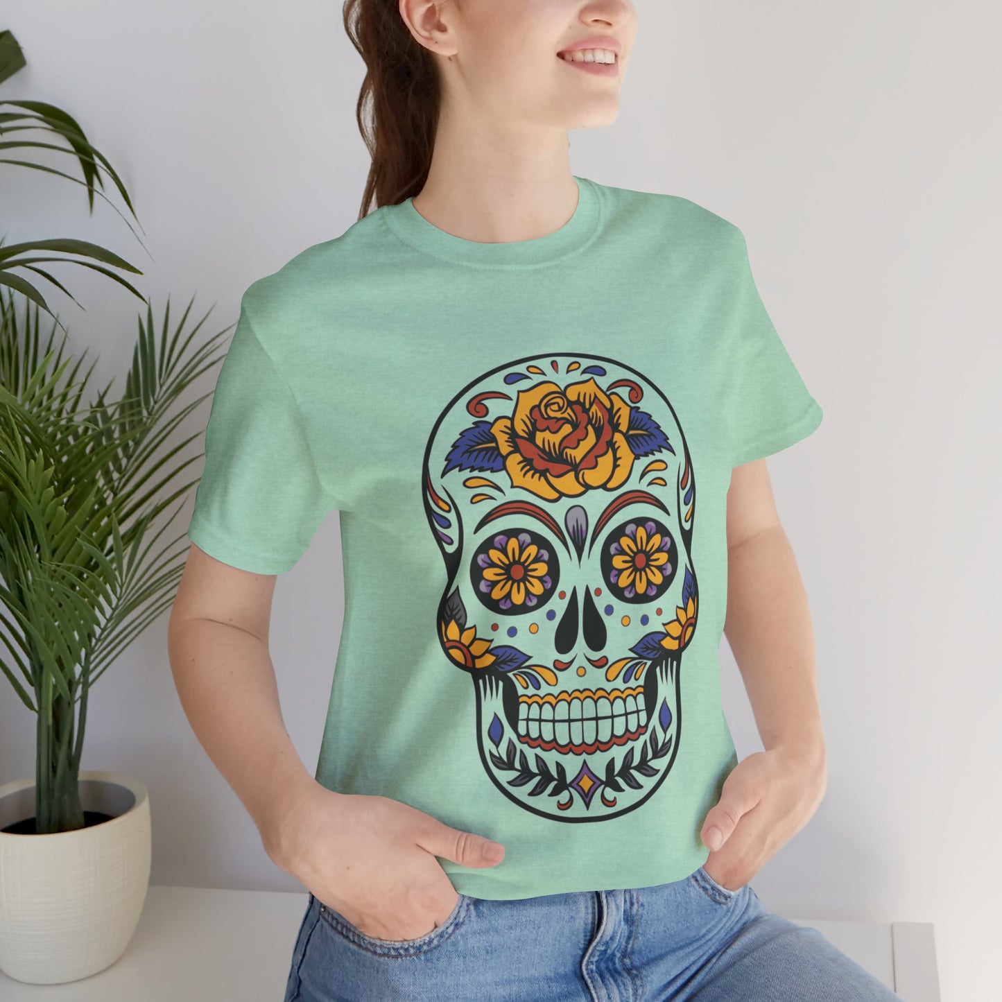 Unisex Cotton Tee Shirt with Skull