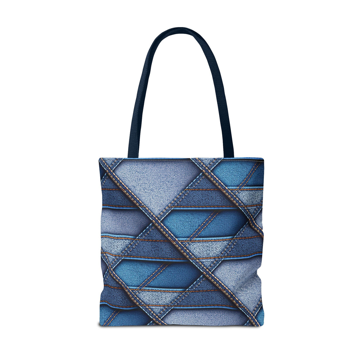 Denim Fabric Imitation Print Unisex Canvas Bag Poly Spun 3 Sizes Tote Bag 100