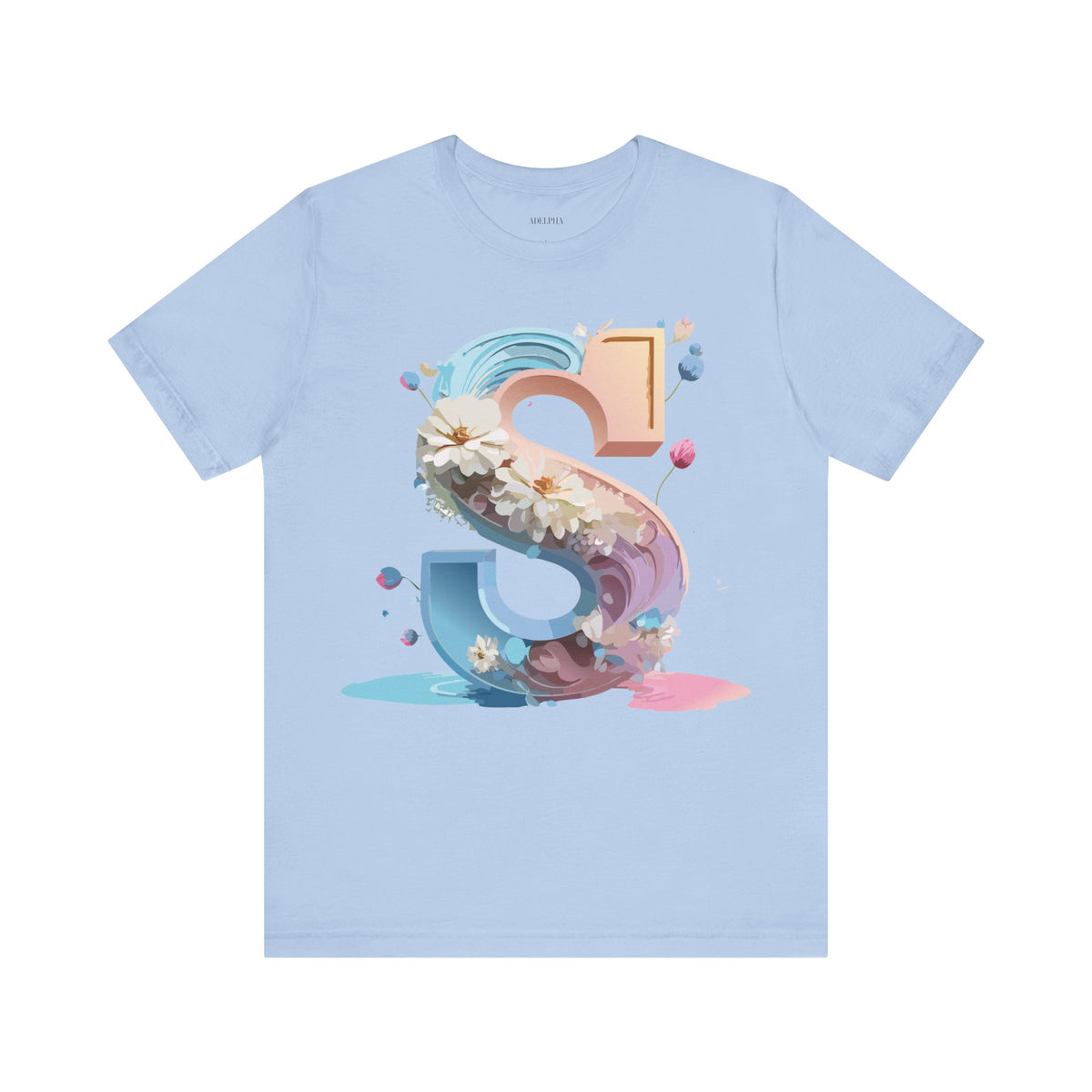 Letter S Graphic Unisex Cotton Bella+Canvas Tee with Art Letter Design
