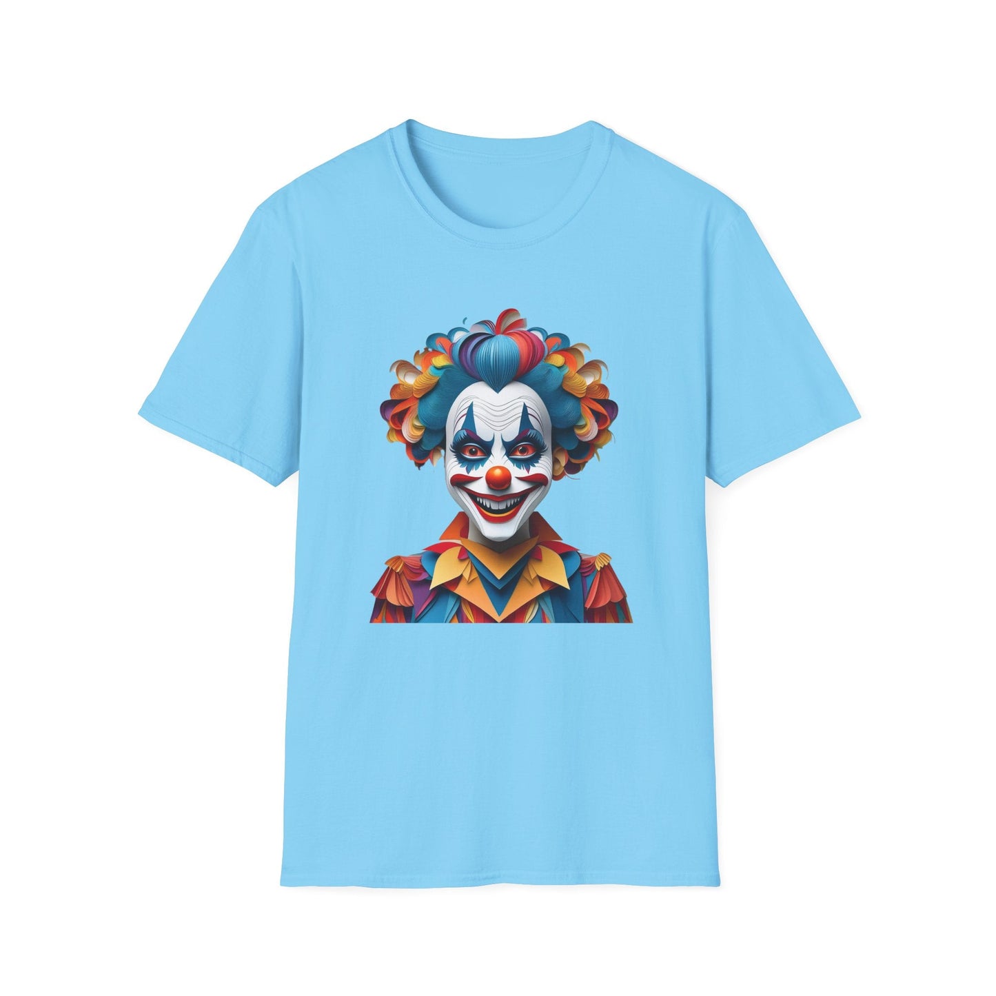Clown Shirt Unisex T Shirt Short Sleeve Funny Man Circus Tee Gildan Softstyle 64000