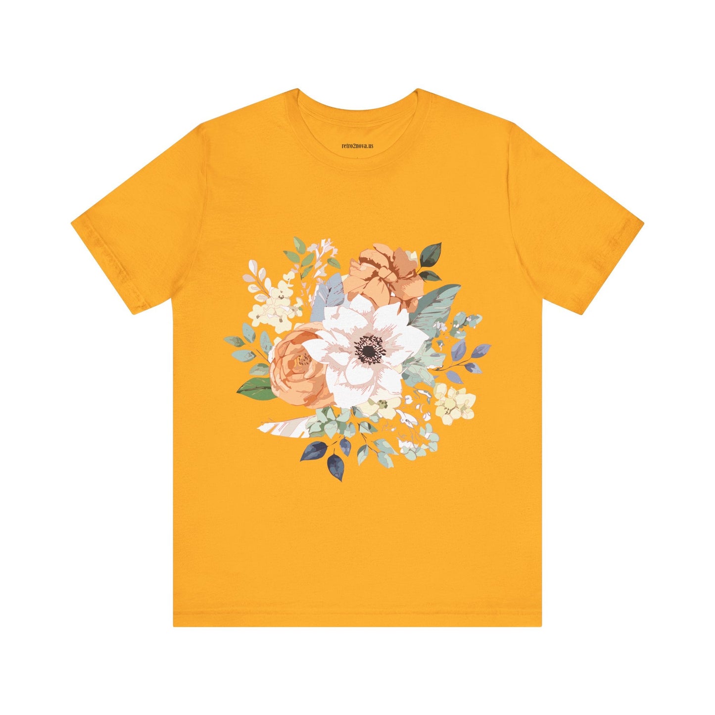 Unisex Floral Shirt Jersey Short Sleeve Tee Lightweight Breathable Flowers Collection Retro2Nova