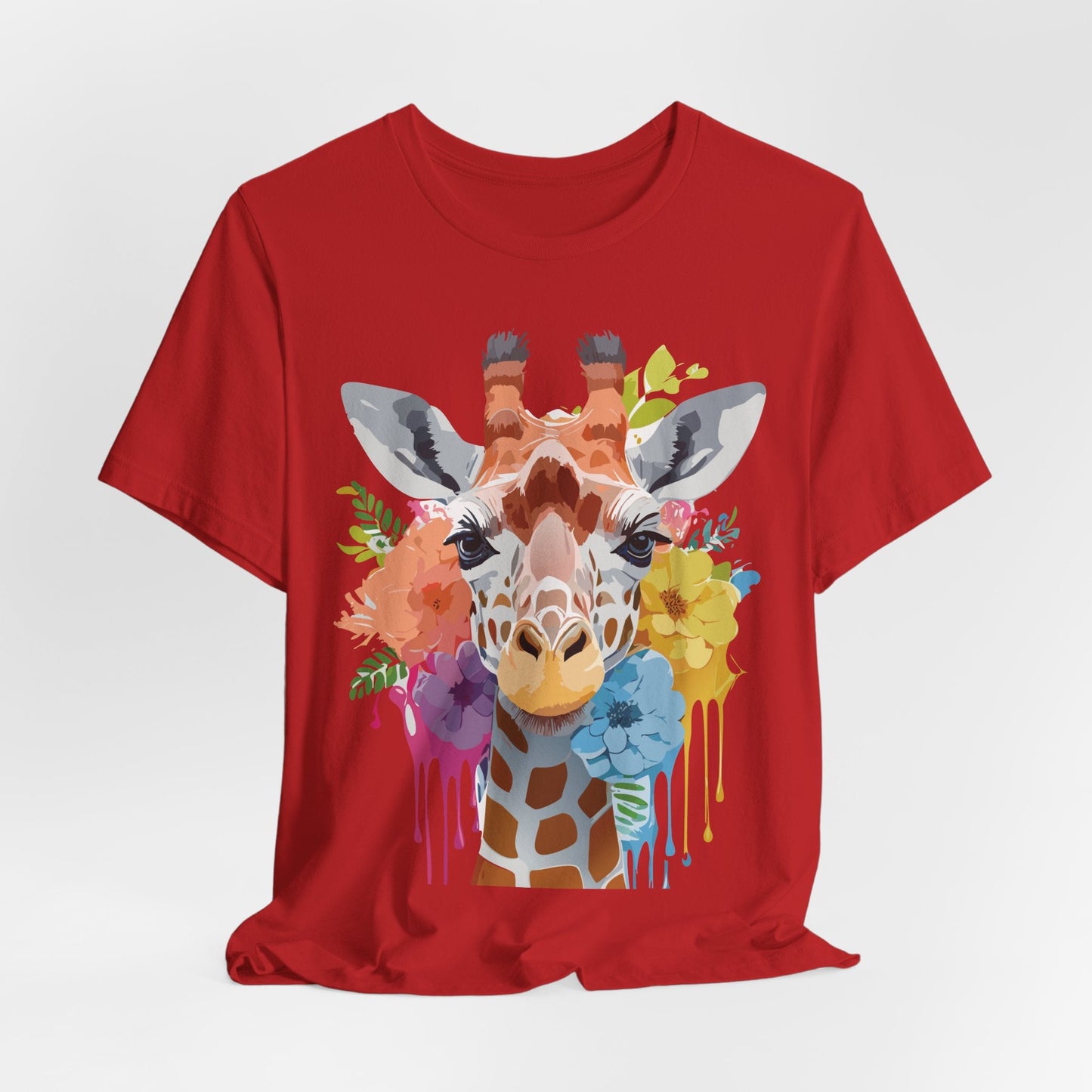 Giraffe Graphic Tee By Adelpha Unisex Vintage Inspired Art Design Short Sleeve Jersey Shirt