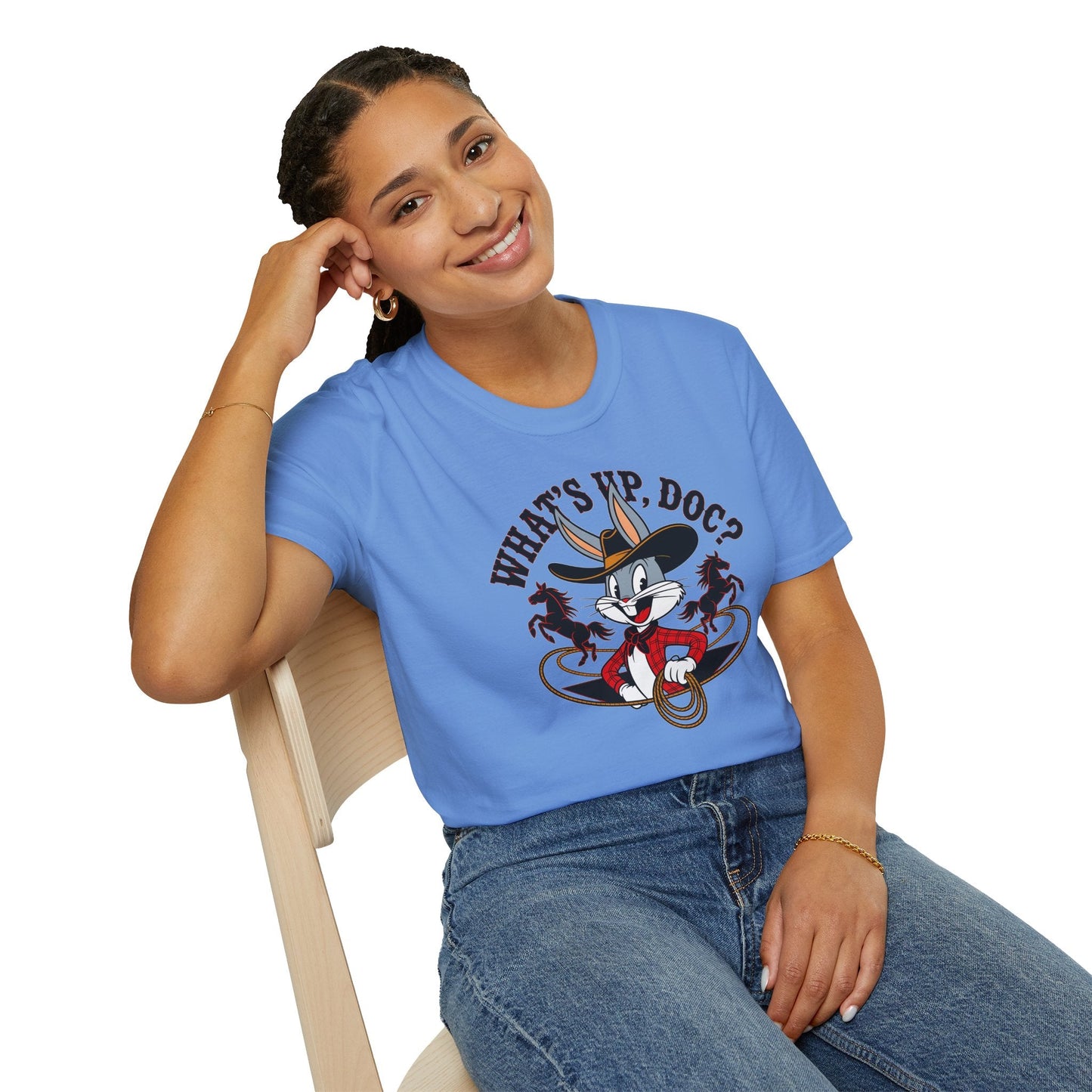 Bugs Bunny Shirt Unisex Cartoon T Shirt With Animation Design Softstyle Gildan 64000