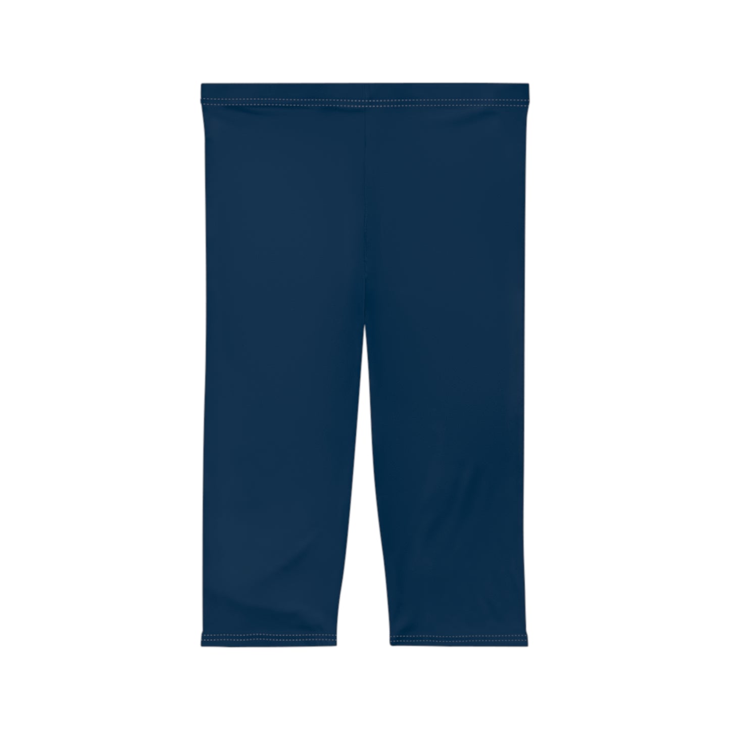 Deep Space Blue Color Women's Brushed Suede Poly Span Casual Capri Leggings XS-2XL