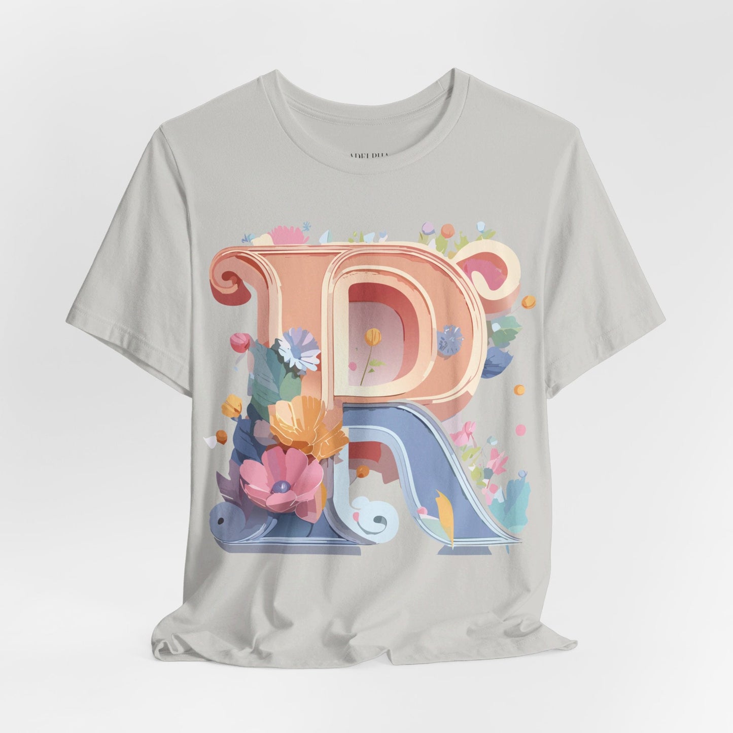 Letter R Shirt Graphic Tee Unisex Short Sleeve By Adelpha Vintage Art Design Tee