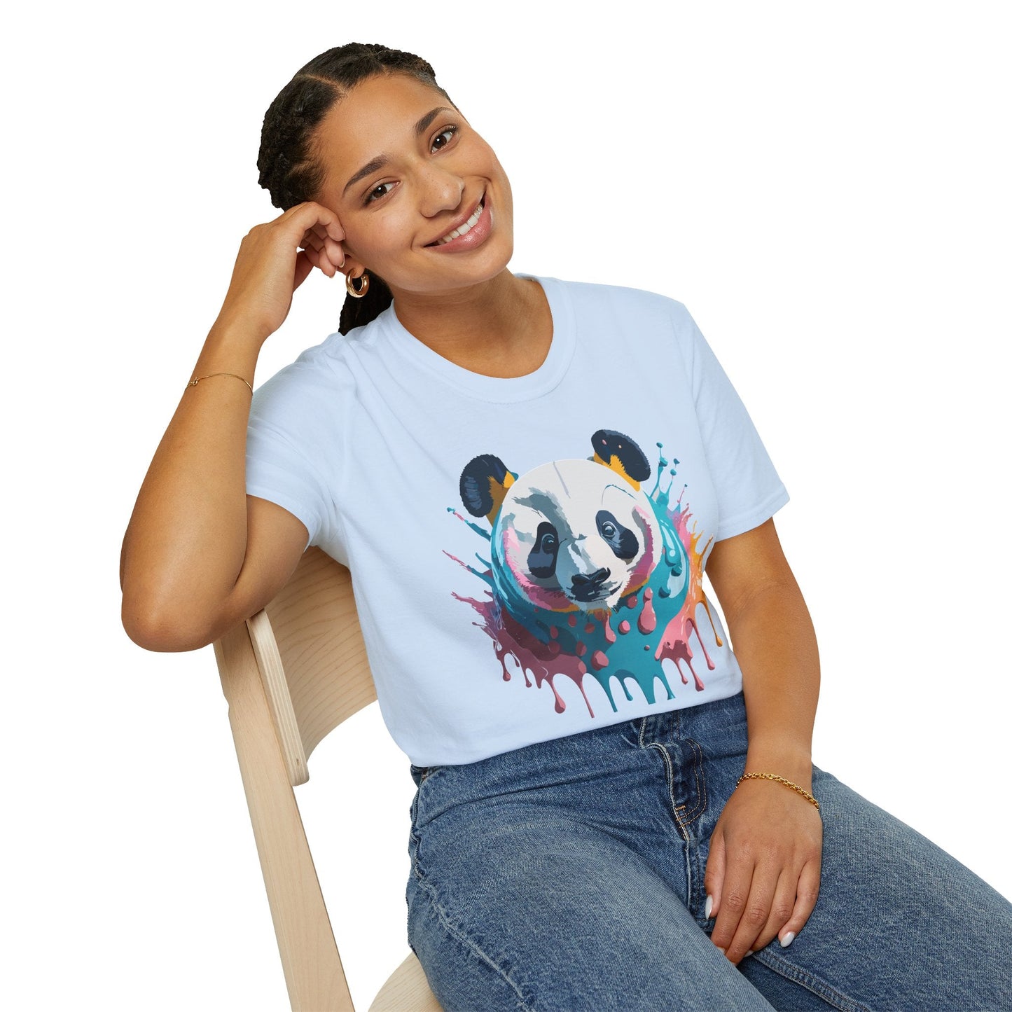 Panda Shirt Unisex T Shirt Gildan Softstyle 64000 Panda Graphic Animal Tee 100 Percent Cotton