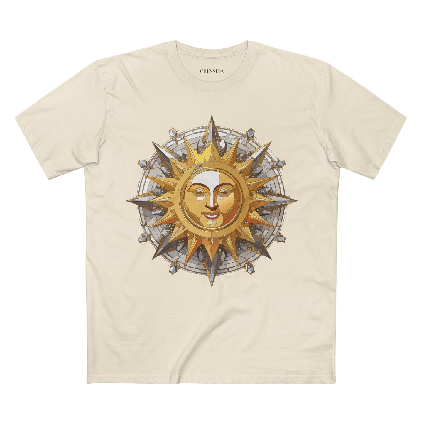 Gold Sun Graphic Unisex 100 Cotton T-Shirt with Golden Art Design 12