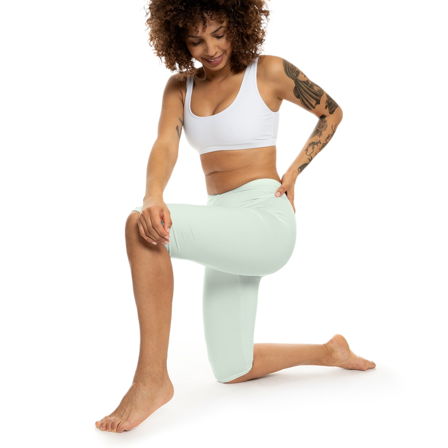 Honeydew Color Women's Brushed Suede Poly Span Casual Capri Leggings XS-2XL