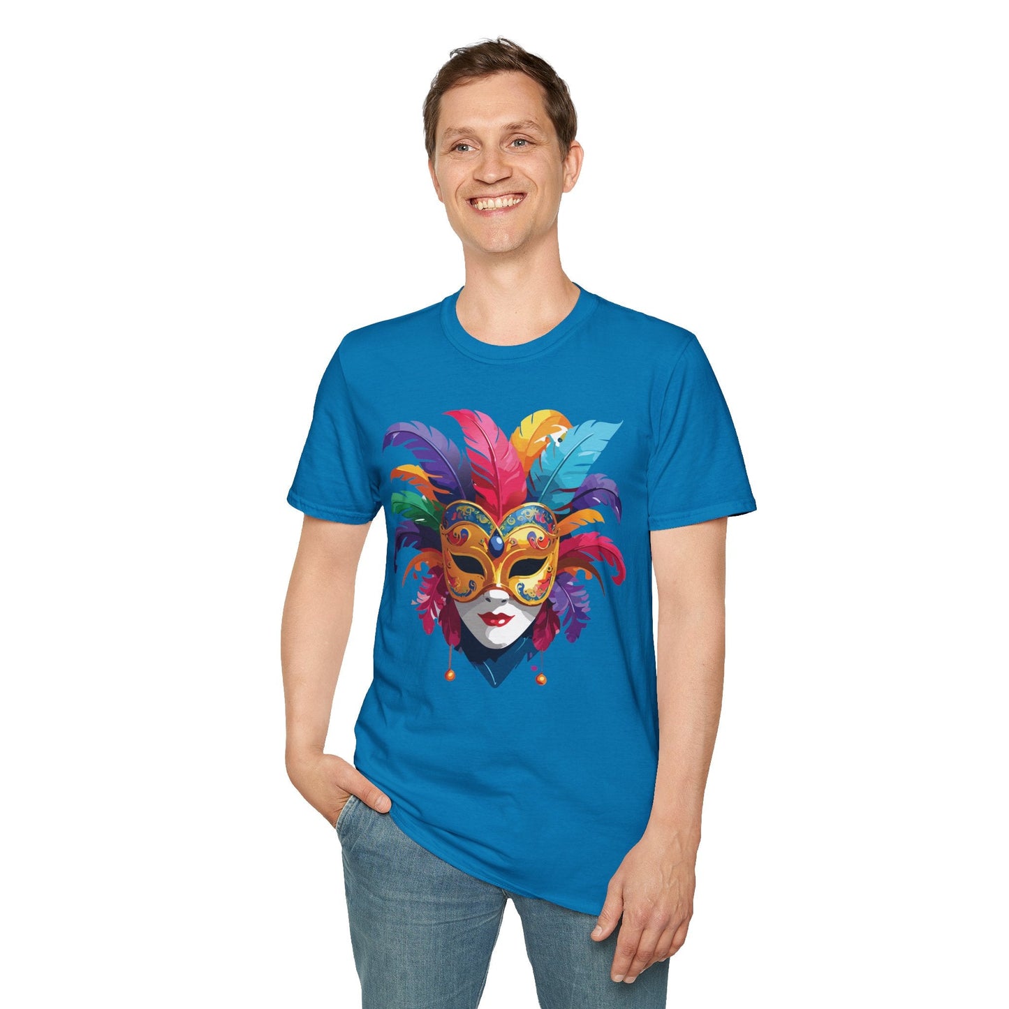 Mask Graphic Unisex Cotton Masquerade Design Artwork Tee 9