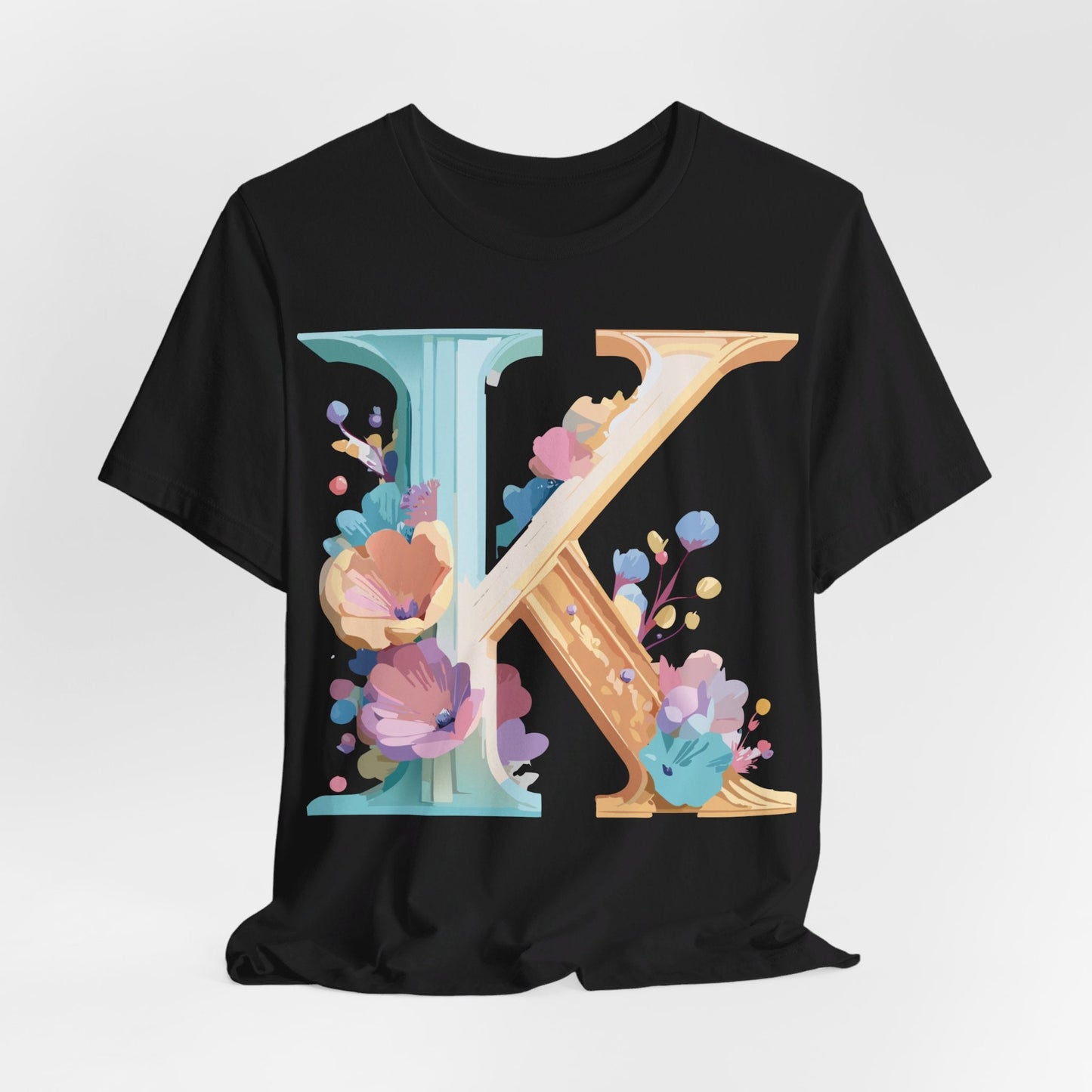 Letter K Shirt Graphic Tee Unisex Vintage Inspired Adelpha Art Design Tee Premium Soft Cotton