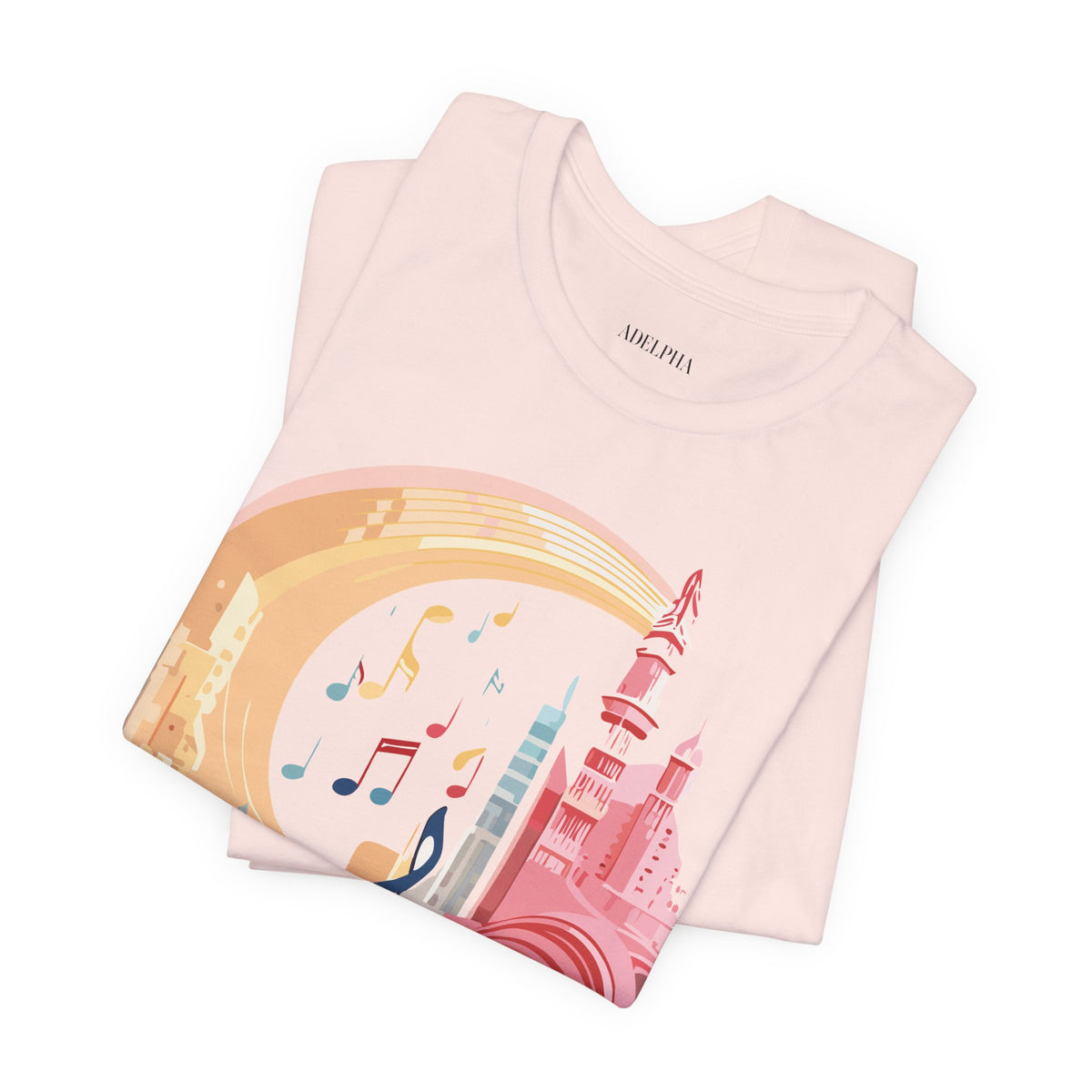 Music Graphic Unisex Cotton Bella+Canvas Tee with Art Design m116