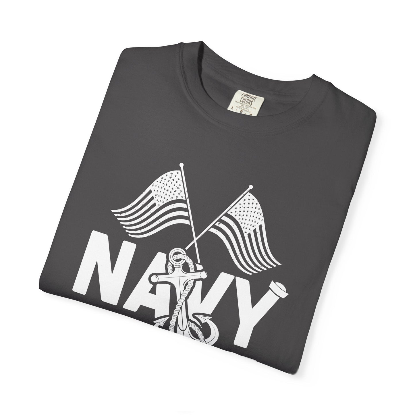 Navy Mom T-shirt Mother's Day Mama Tee Unisex Comfort Colors Garment-Dyed Cotton h20