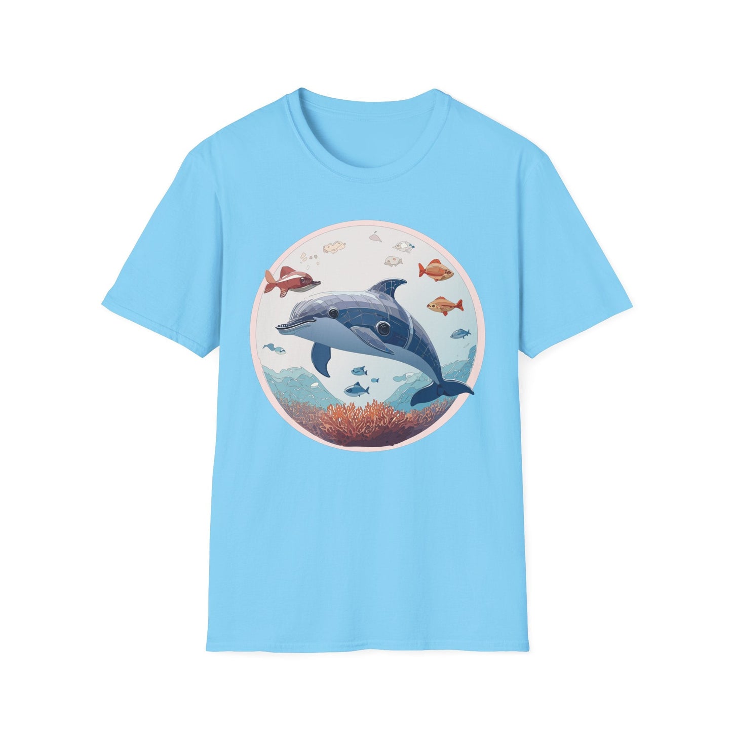 Dolphin Shirt Unisex Softstyle Tee One Hundred Percent Ring Spun Cotton Lightweight Comfort