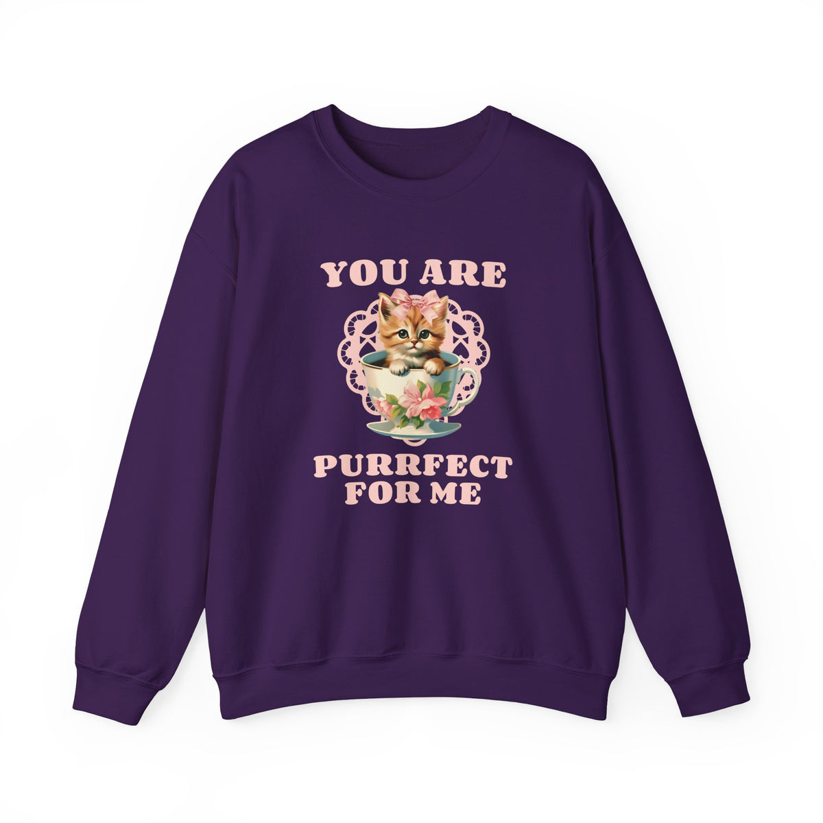 Cat Graphic Valentine's Day Sweatshirt Unisex 50/50 Cotton-Poly Animal Sweatshirt w18
